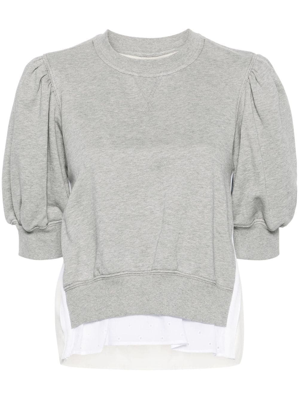 broderie-anglaise cropped sweatshirt - 2