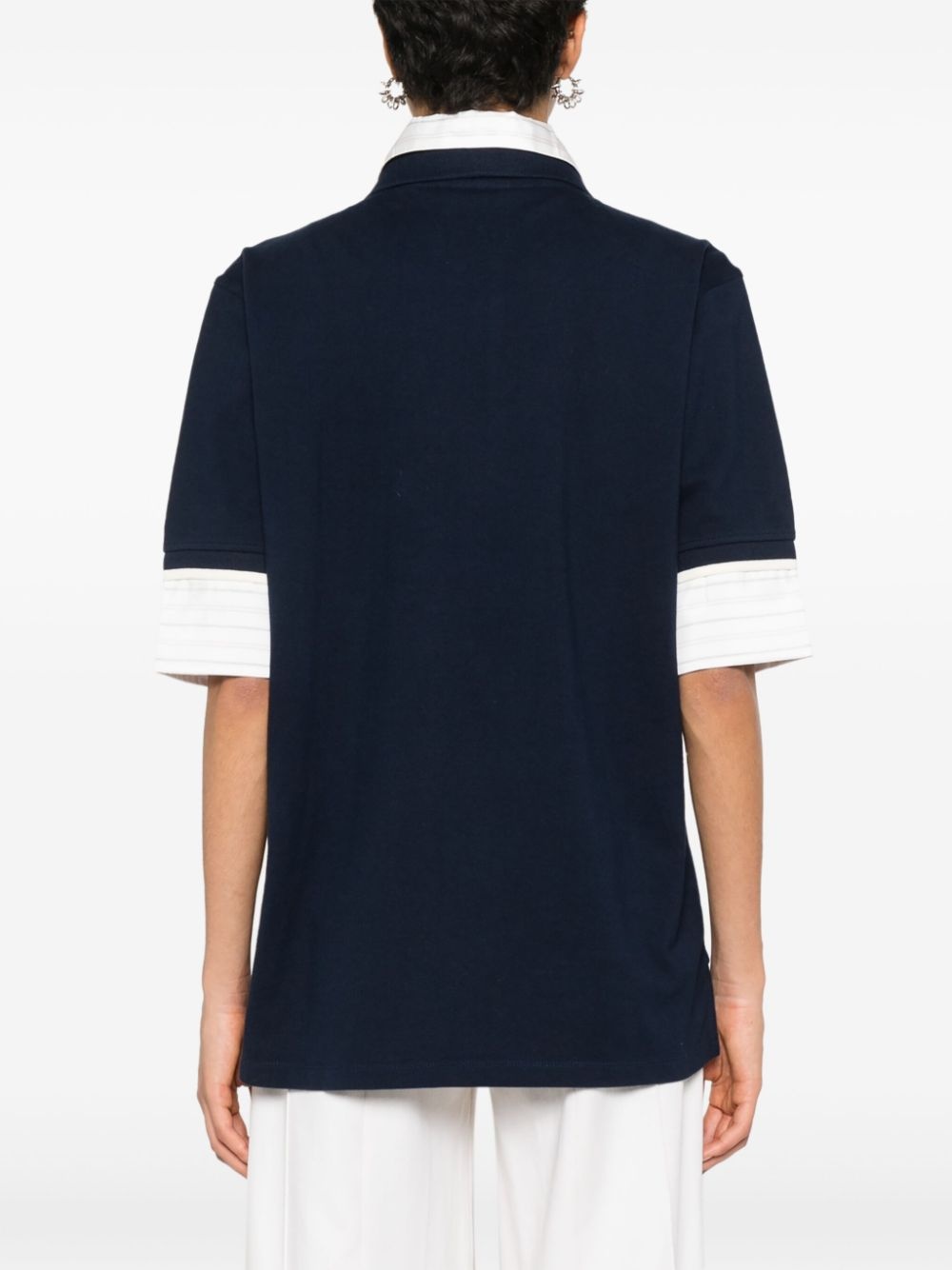 logo-embroidered layered polo shirt - 4