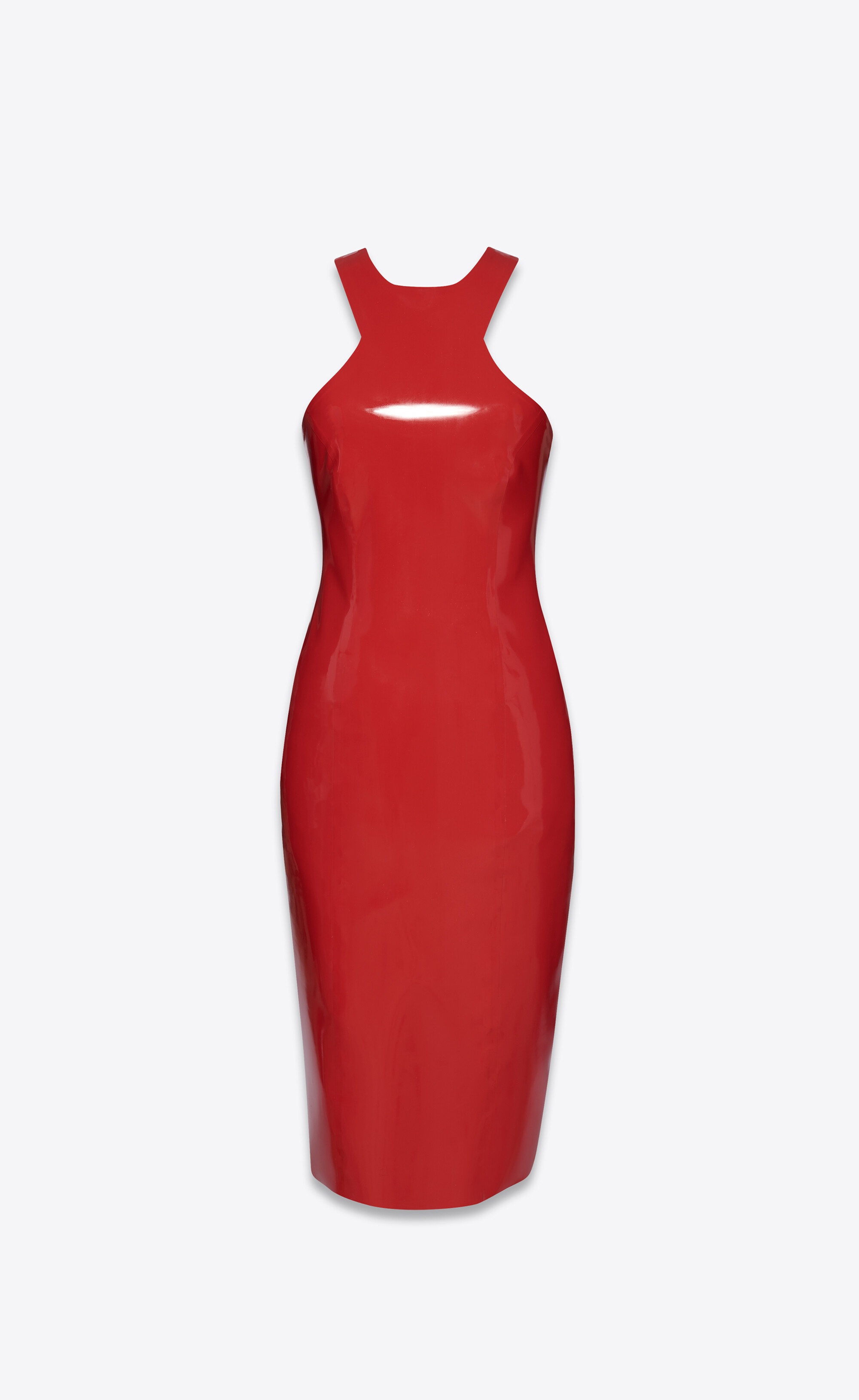 latex racer midi dress - 1