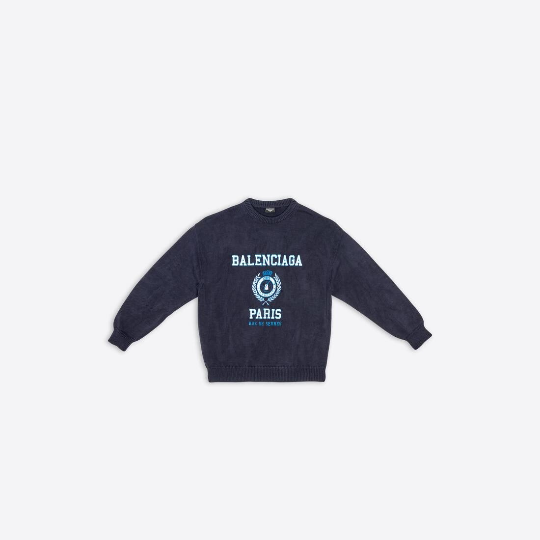 Men's College Crest Sweater in Navy Blue - 4