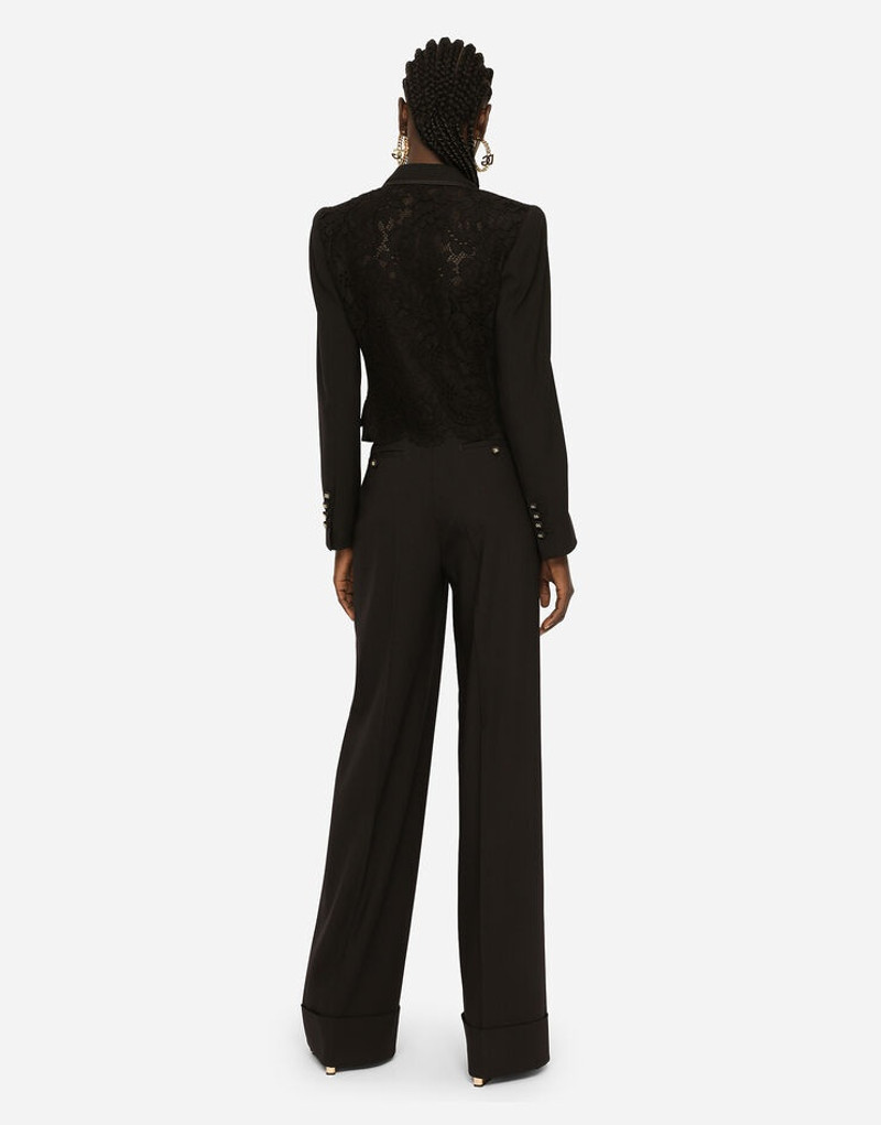Woolen palazzo pants with turn-ups 3