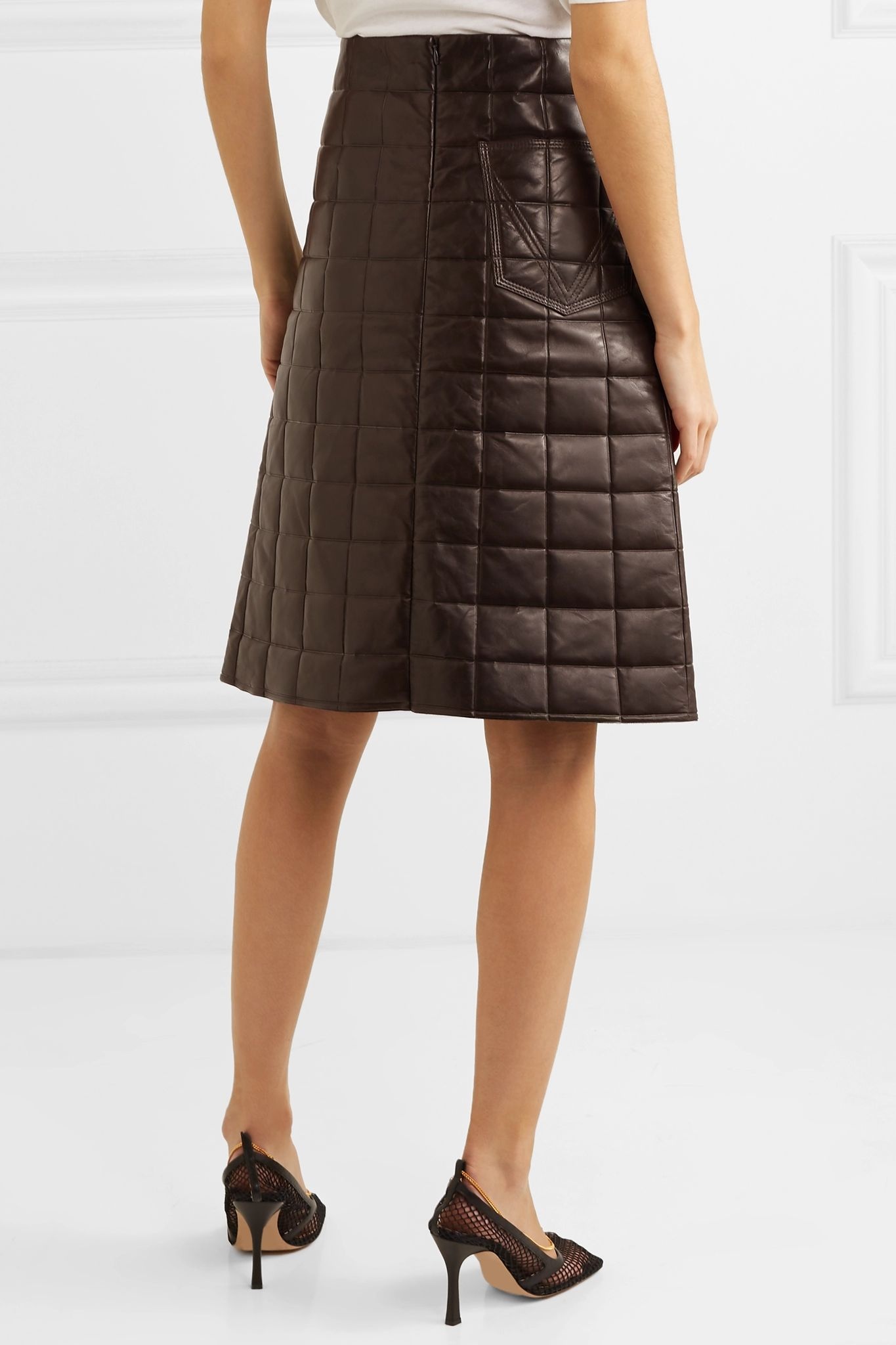 Quilted leather skirt  - 4