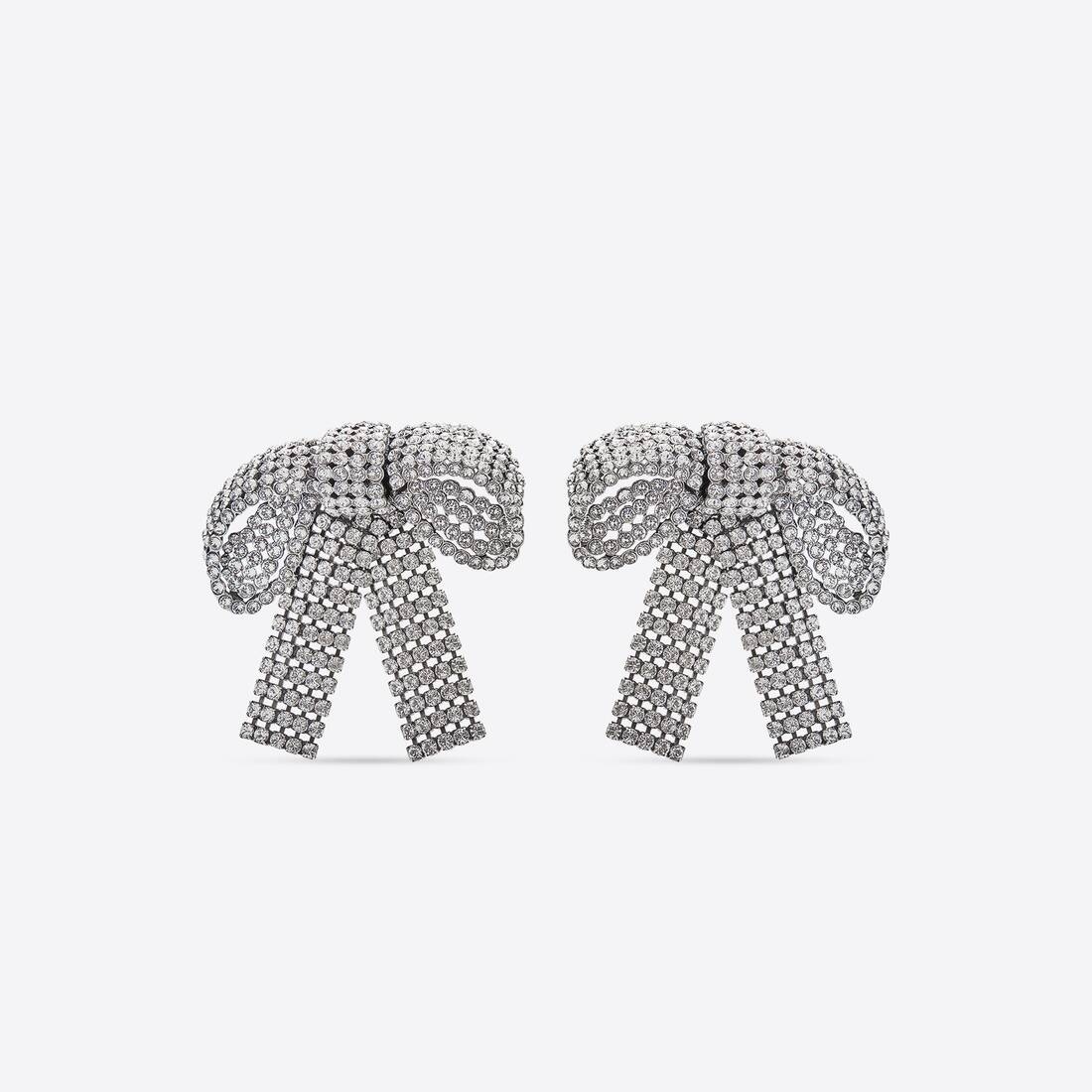 Women's Bow Earrings in Silver - 1