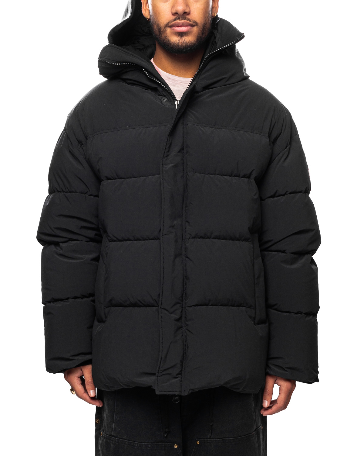 Animal Trim Puffer Jacket Black - 1