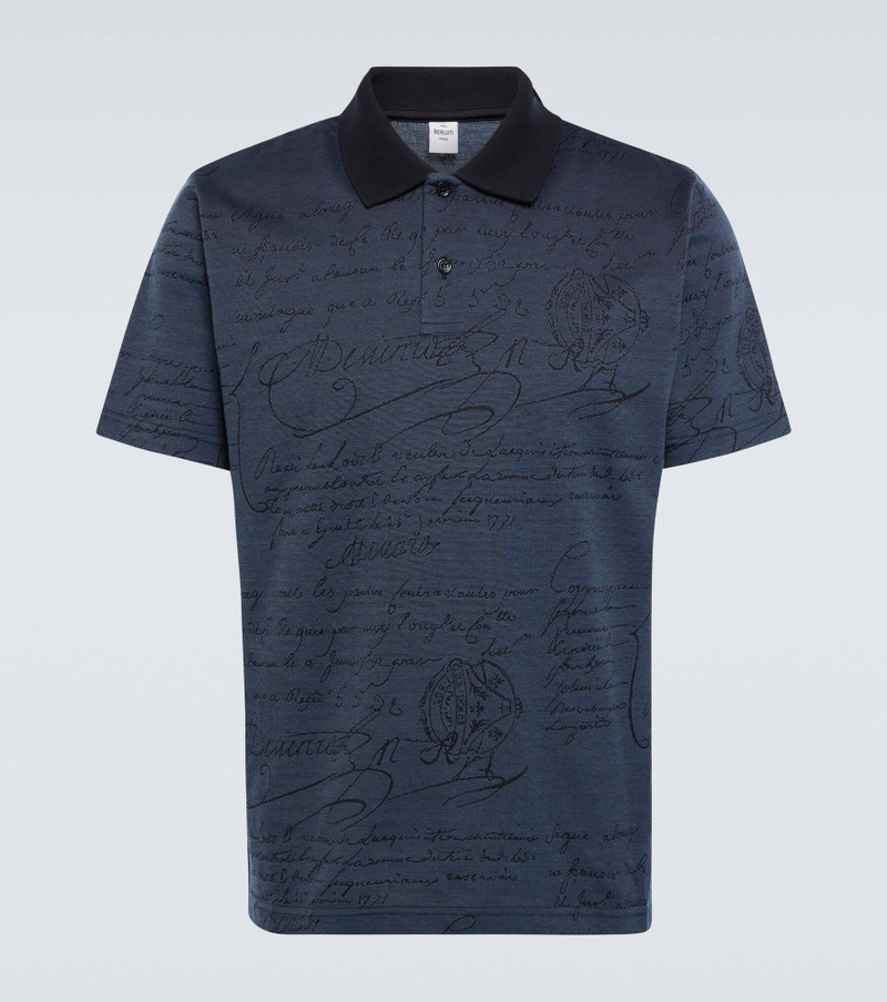 Scritto cotton piqué polo shirt 1