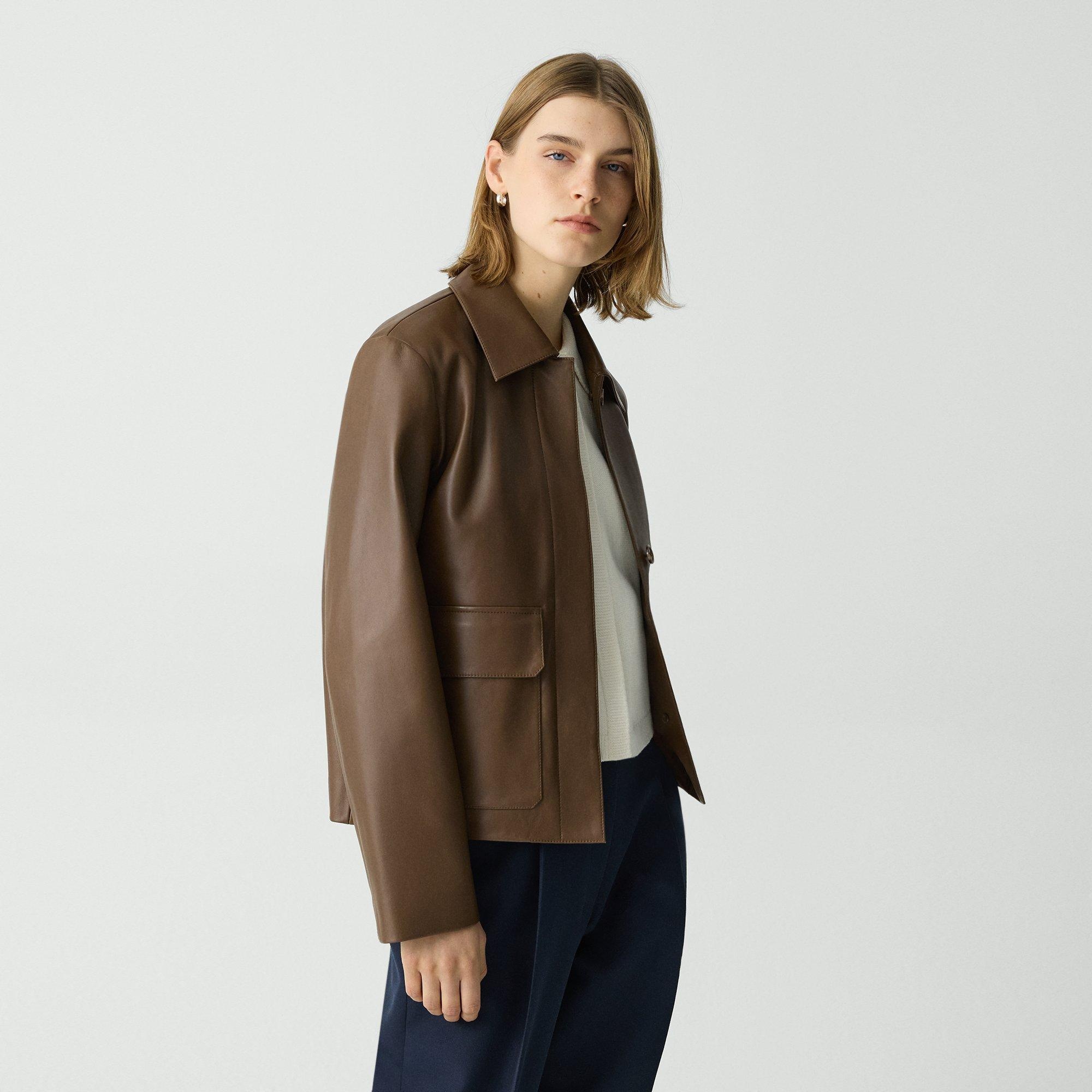 Boxy Jacket in Leather - 3