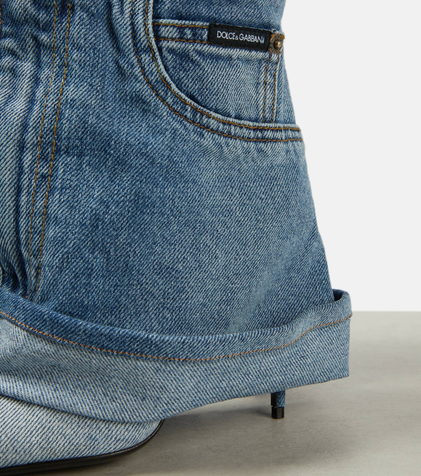 105 patchwork denim ankle boots - 6