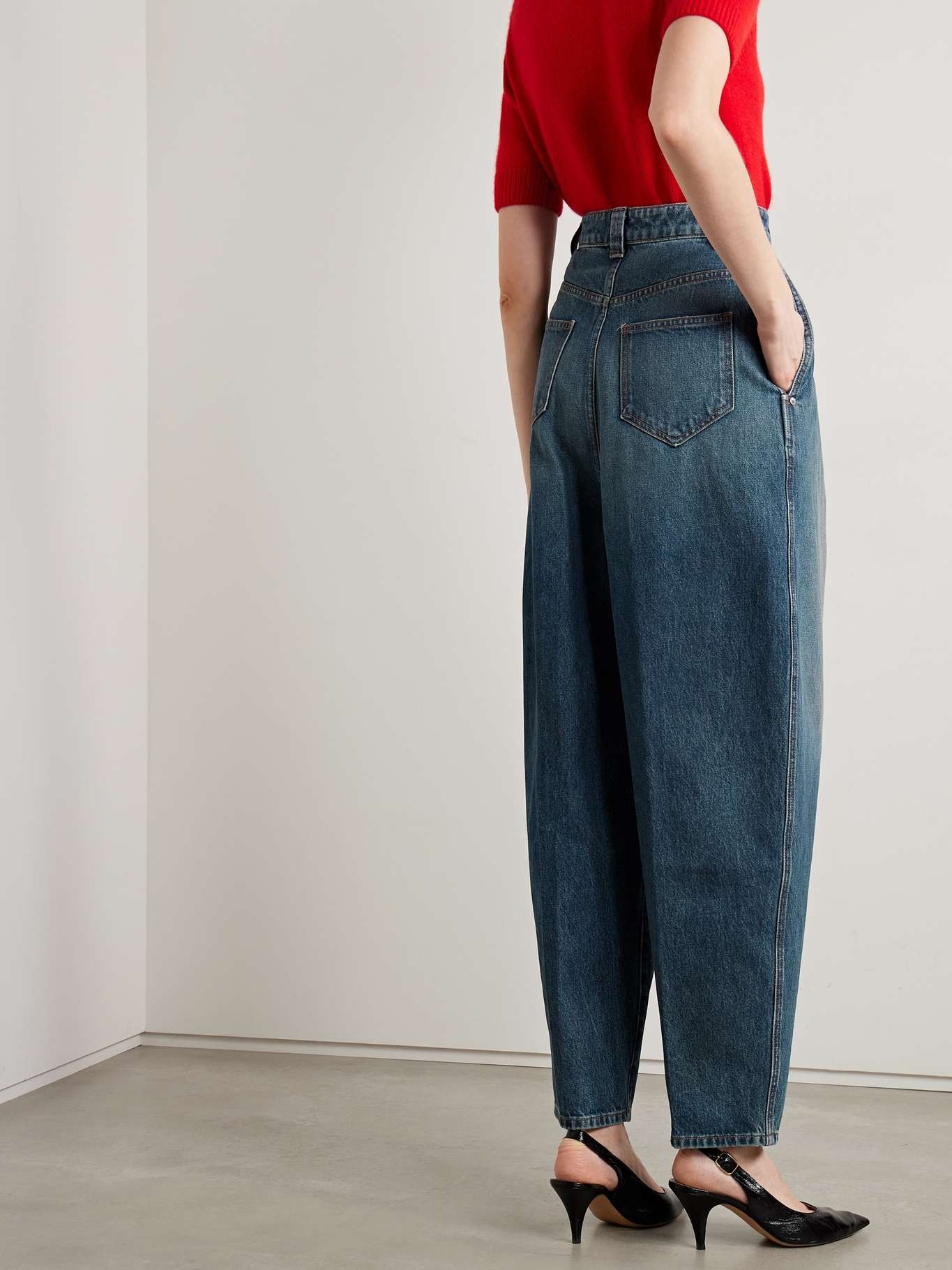 Ashford pleated high-rise tapered jeans - 4