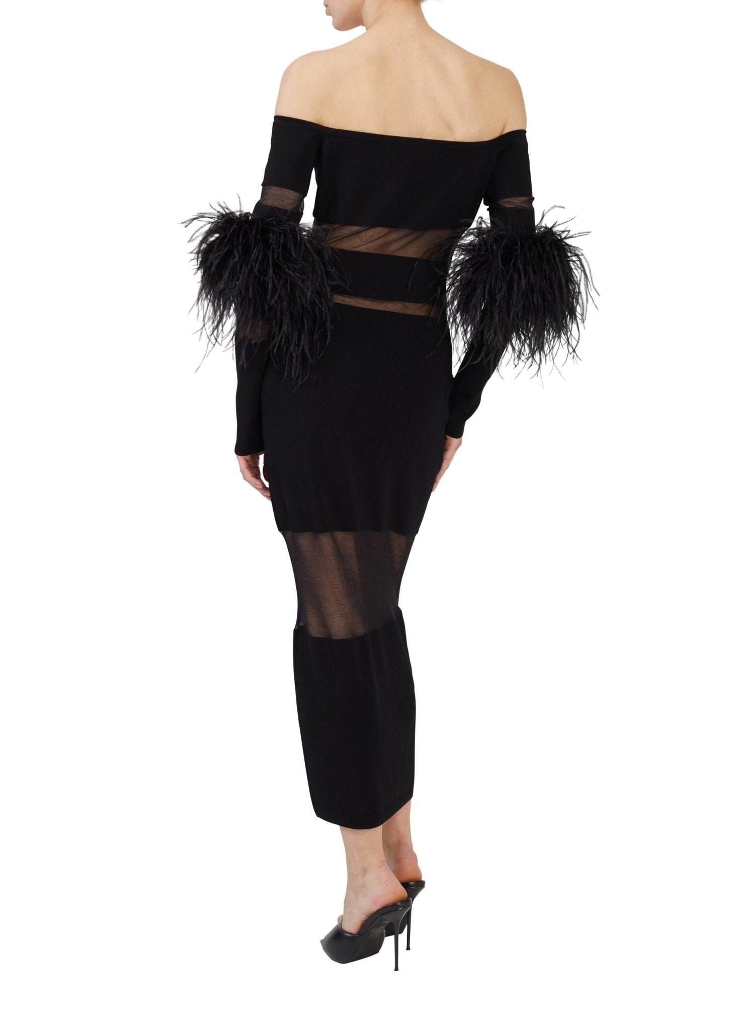Cotton Viscose Intarsia Feather Dress - 3