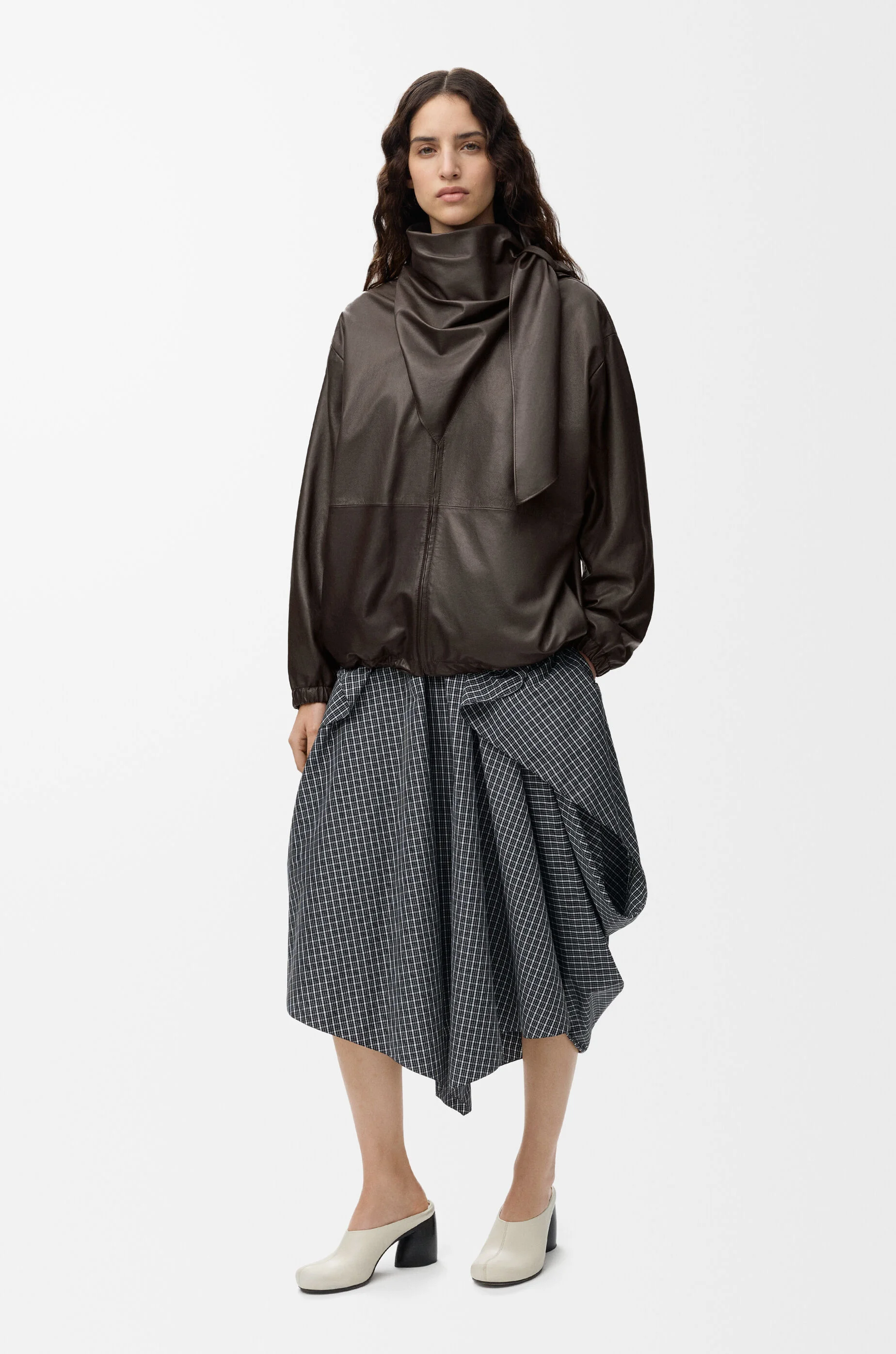 Scarf jacket in nappa calfskin - 1