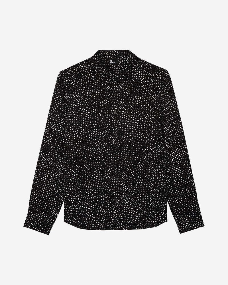 WHITE AND BLACK MICRO DOT PRINT SHIRT 1
