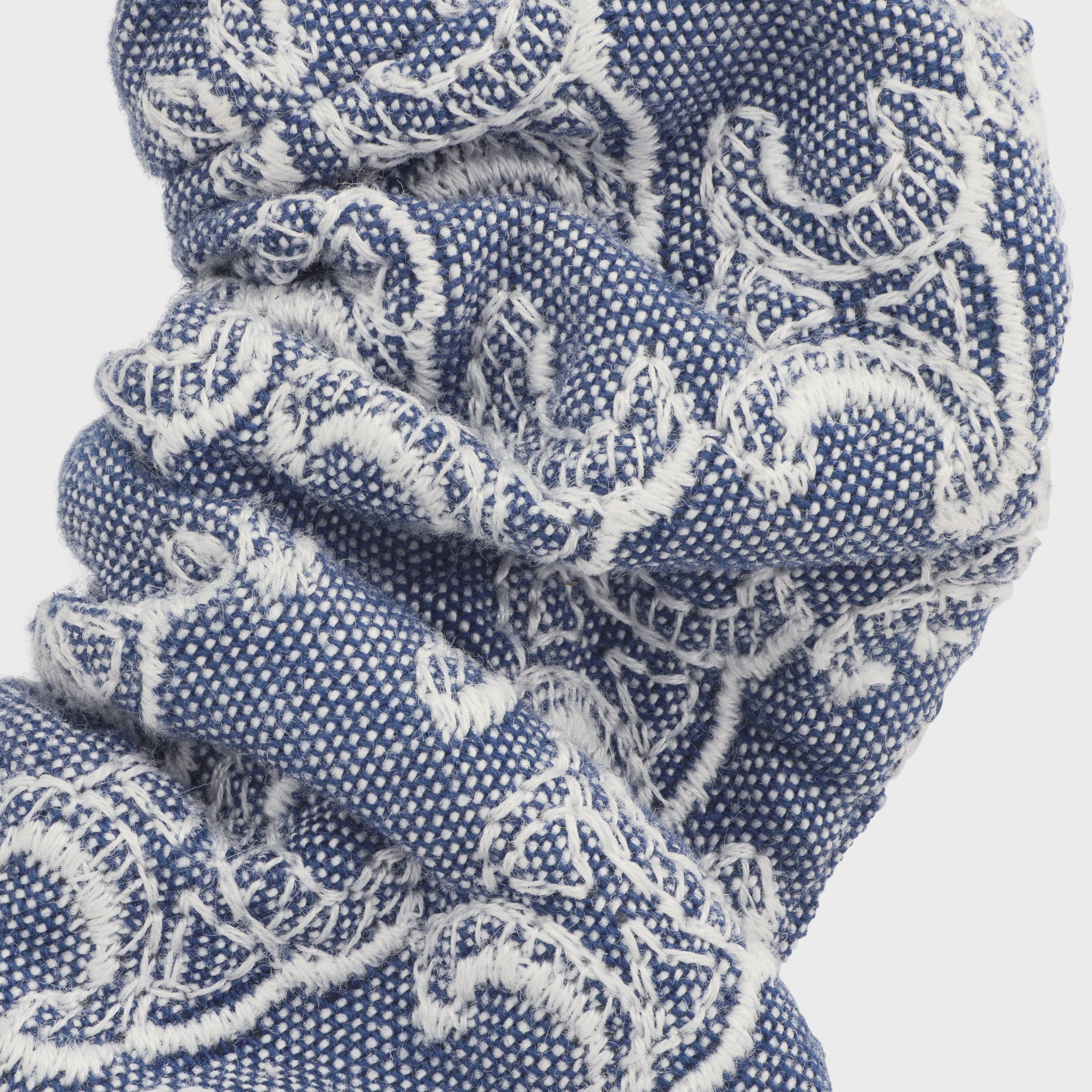 Celine Scrunchy Monogram in Cotton, Polyester and Brass with Gold Finish - 3