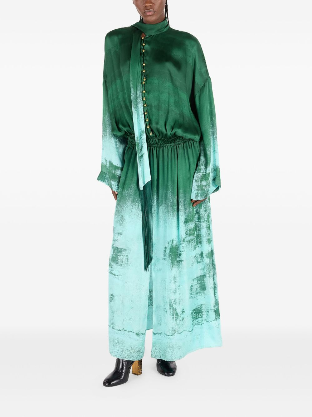 silk button-up dress - 2