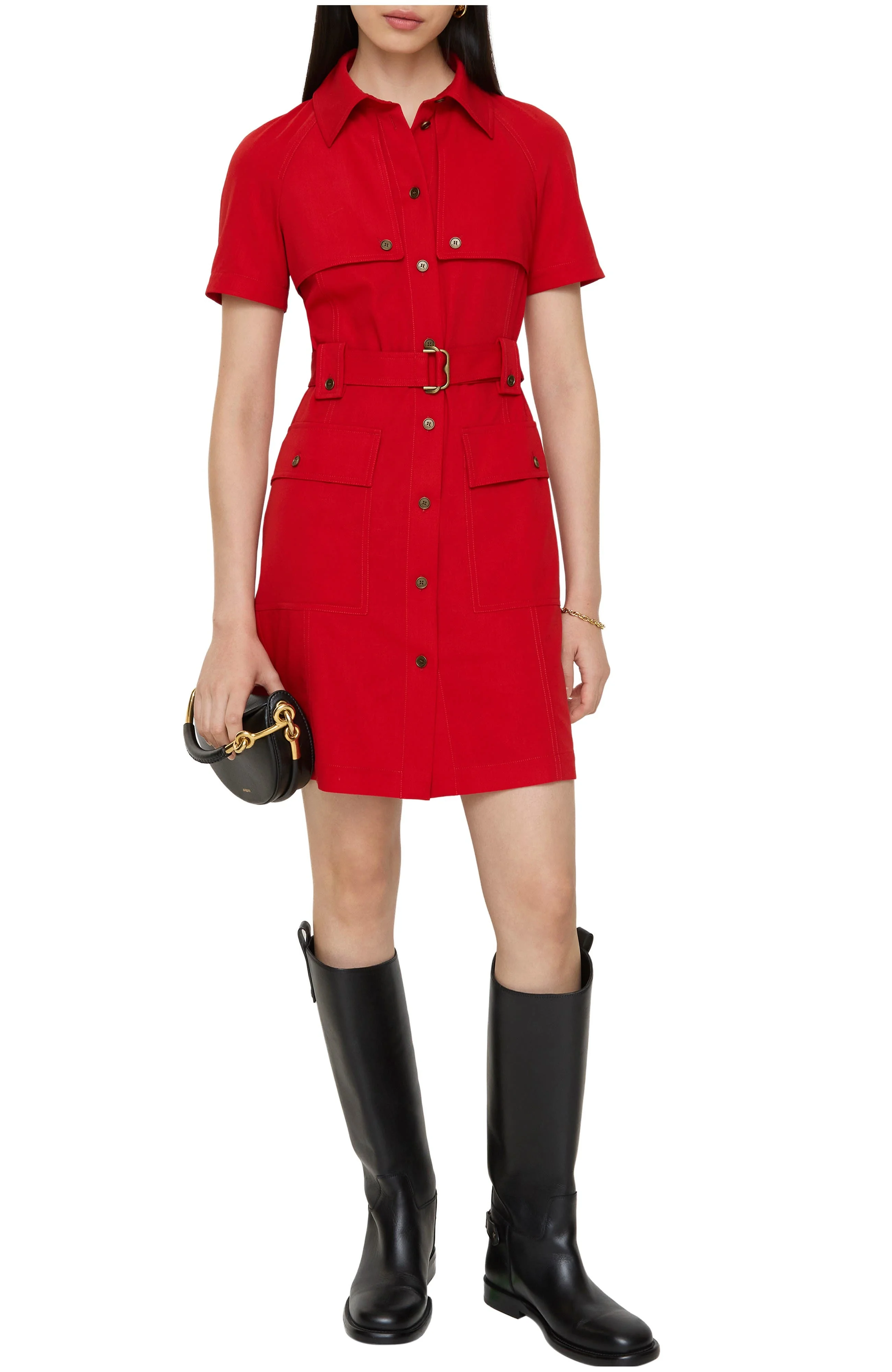 burberry Wool Trench Dress in Crayon Red at Nordstrom - 1