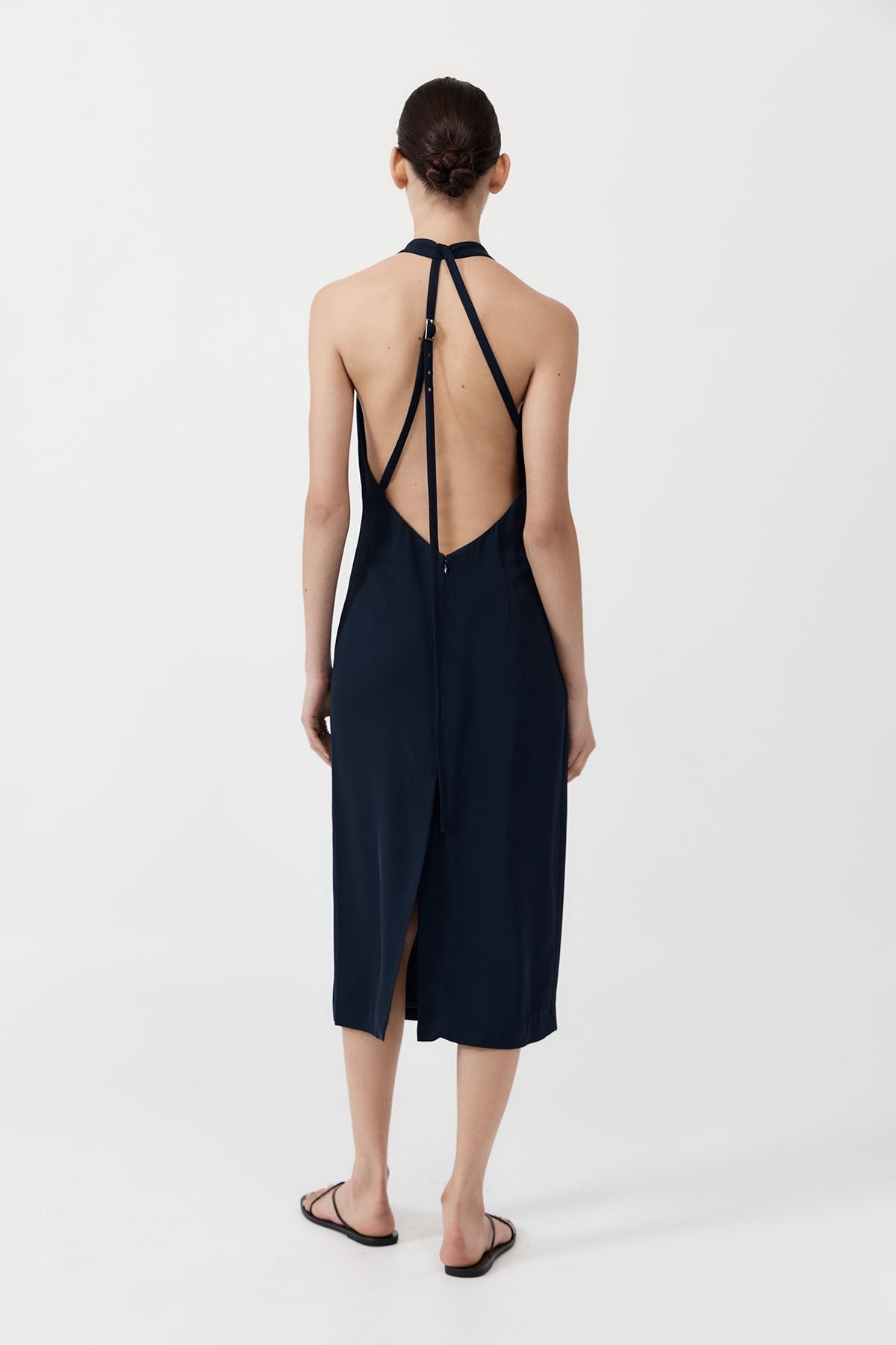 Asymm Belt Back Dress - Inkwell - 5