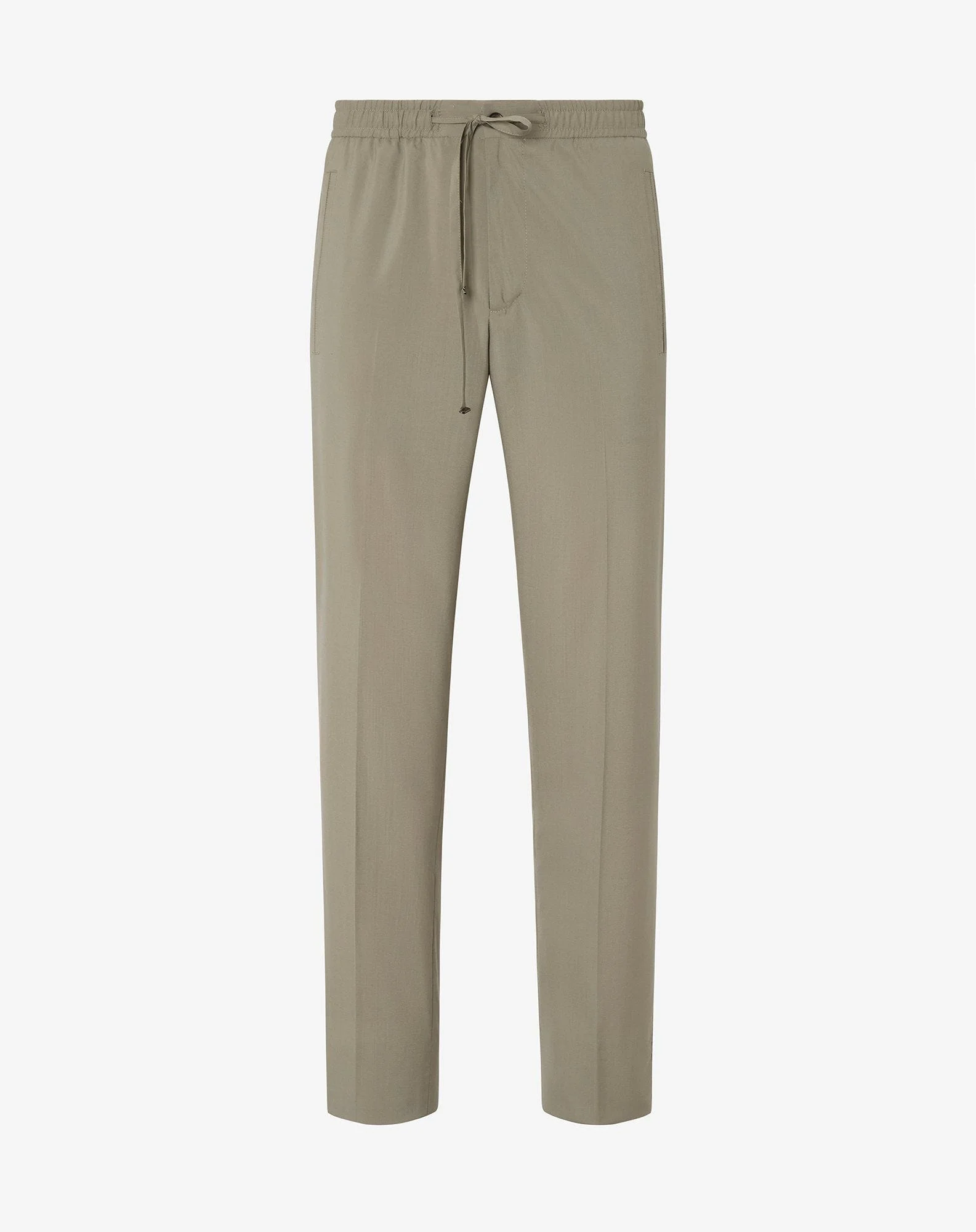 Beige 160's wool and stretch silk trousers - 1
