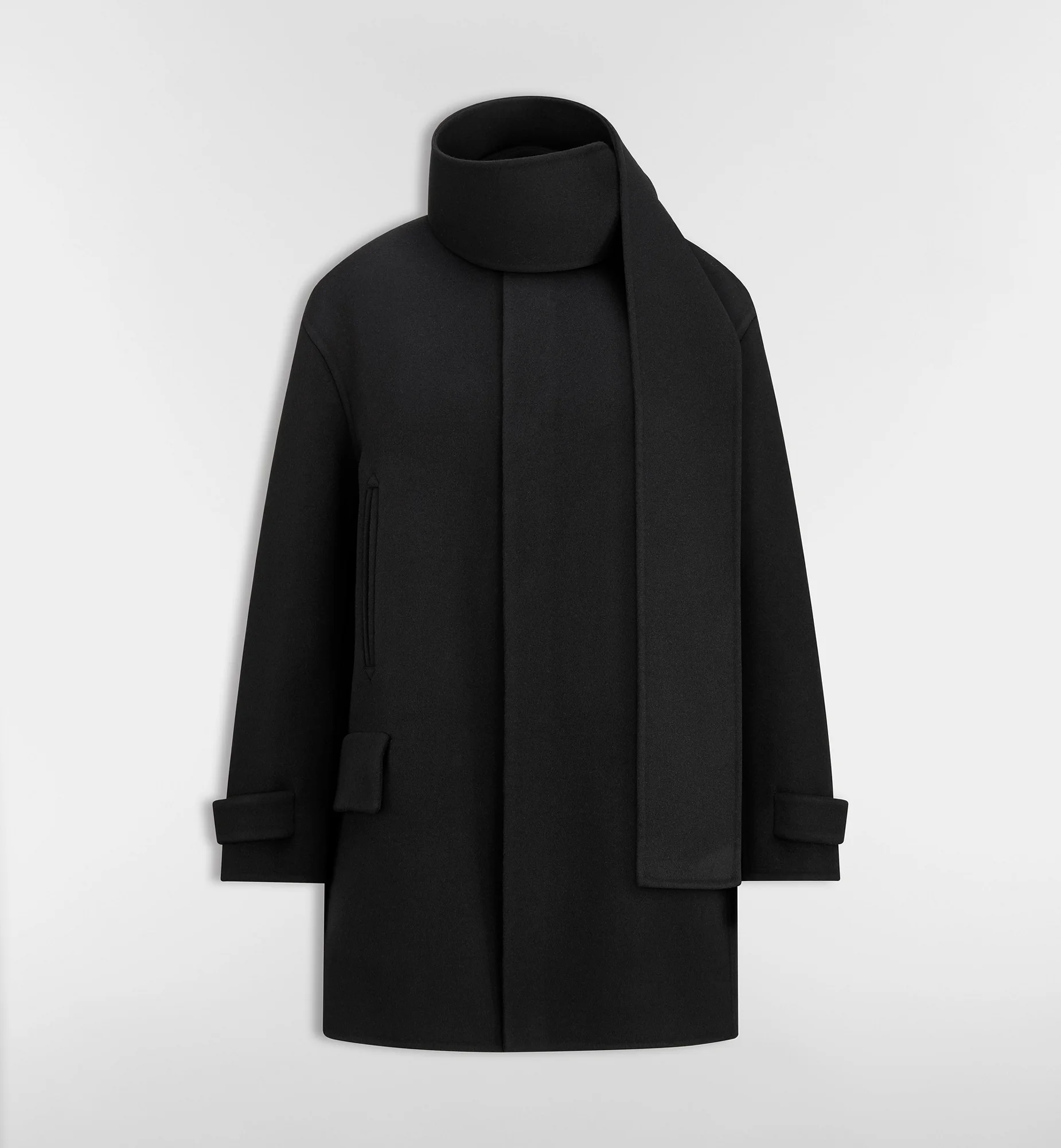 Coat with Scarf Collar - 1