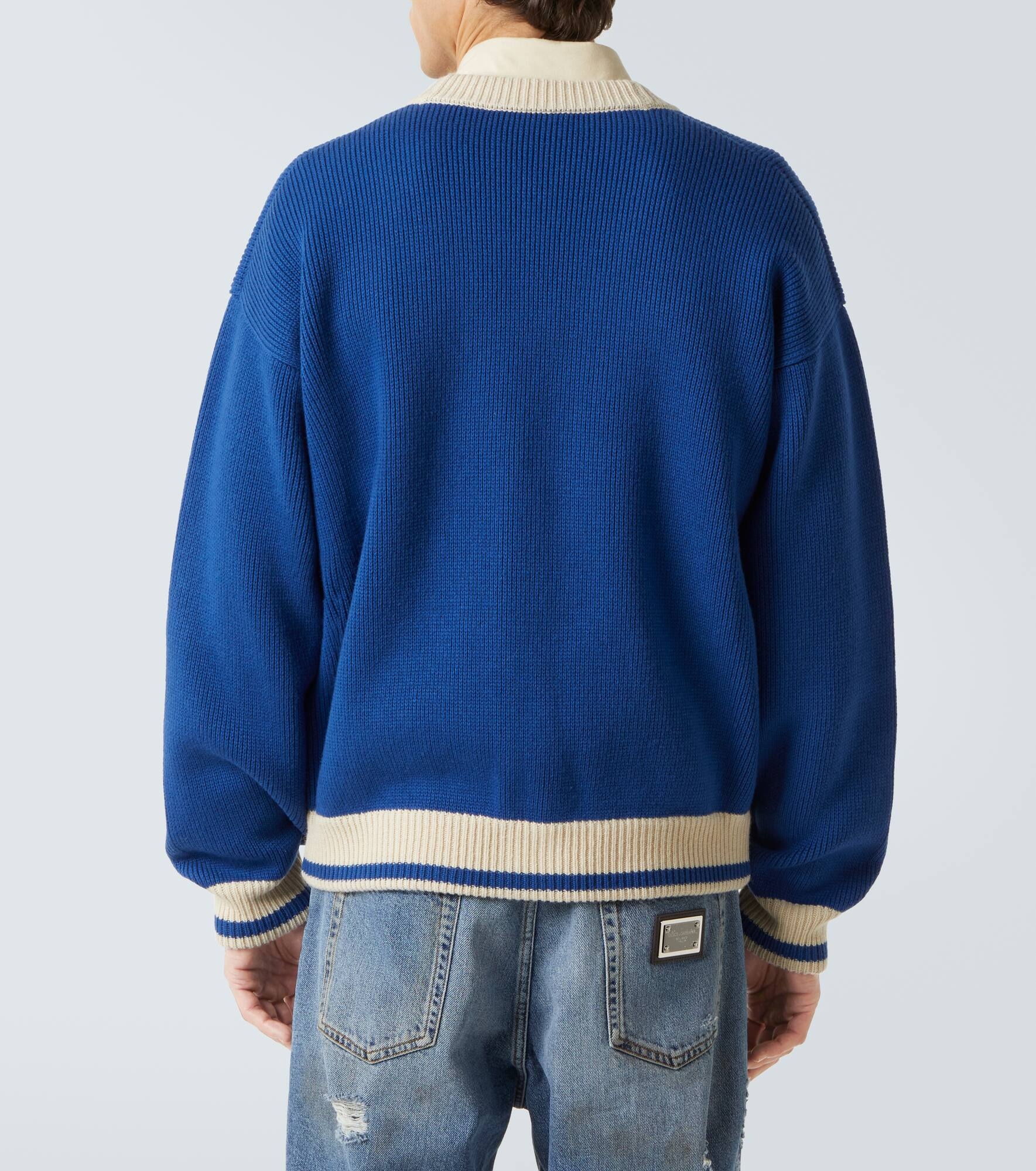 Embroidered virgin wool cardigan - 4