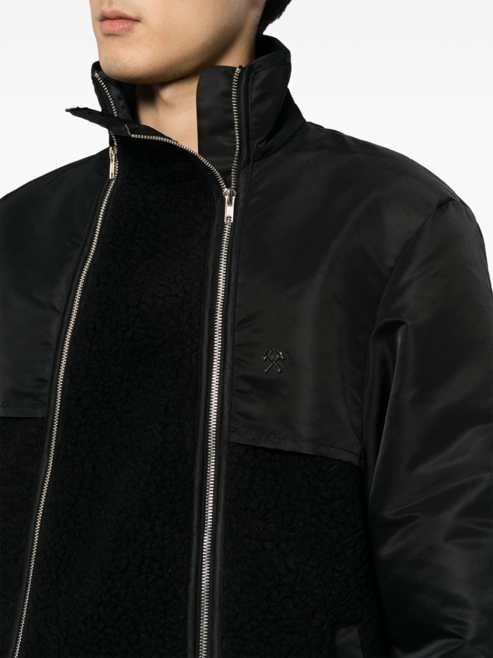 Jahan logo-plaque funnel-neck jacket - 5