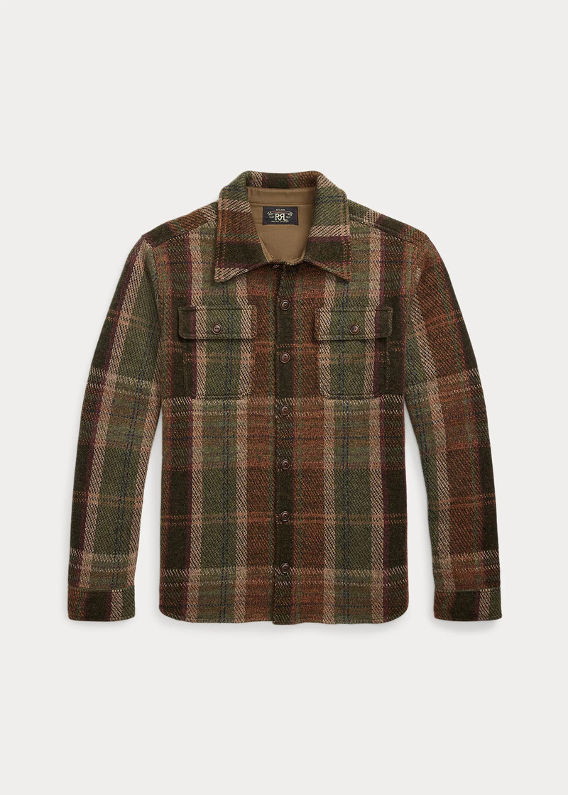 Plaid Wool-Cashmere Workshirt Sweater 1