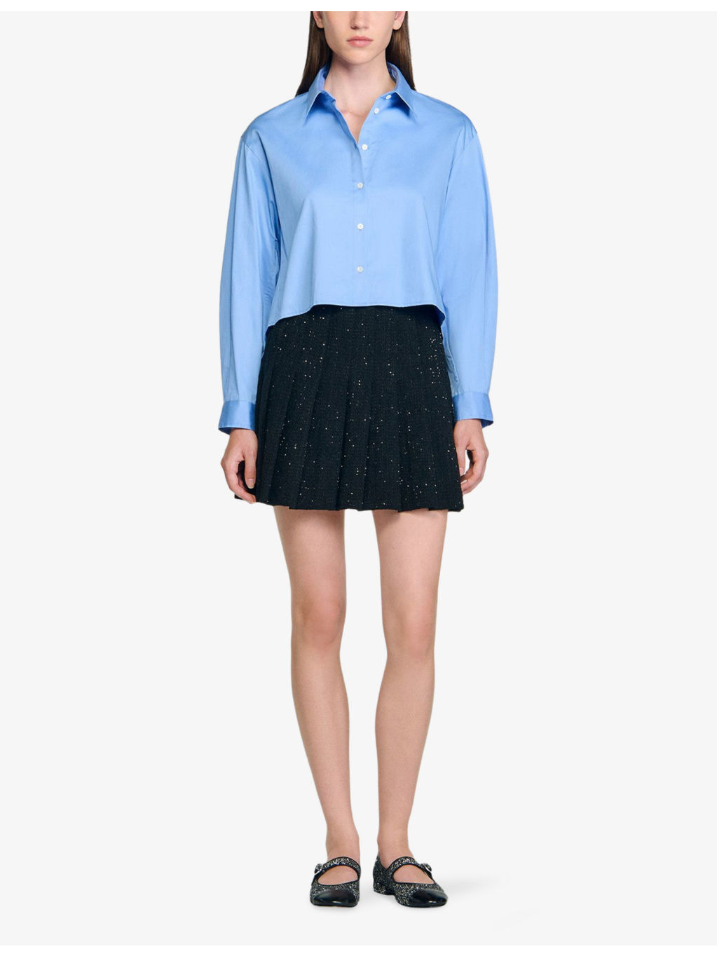 Pleated tweed mini skirt - 2