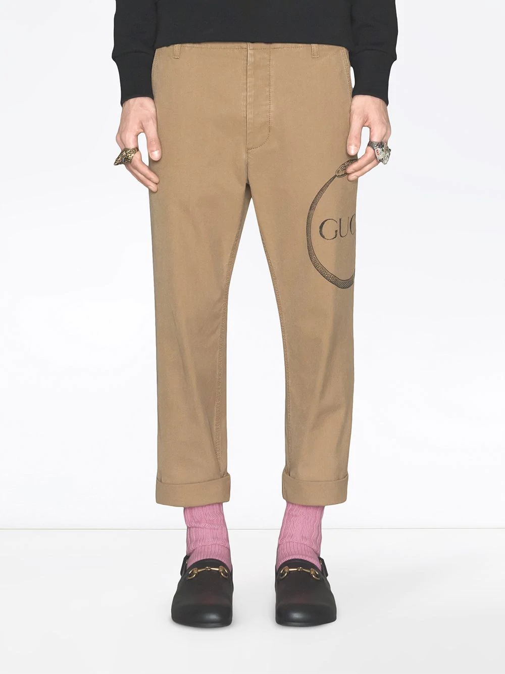 Gucci Ouroboros print chino trousers - 3