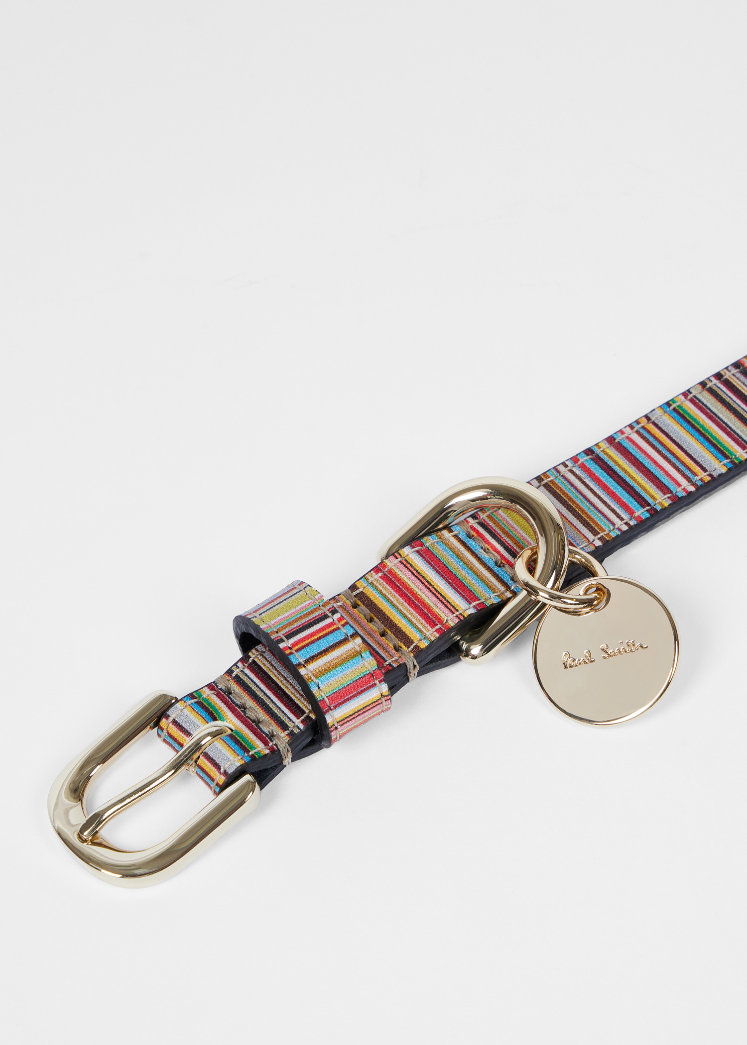 'Signature Stripe' Calf Leather Dog Collar Small/Medium - 2