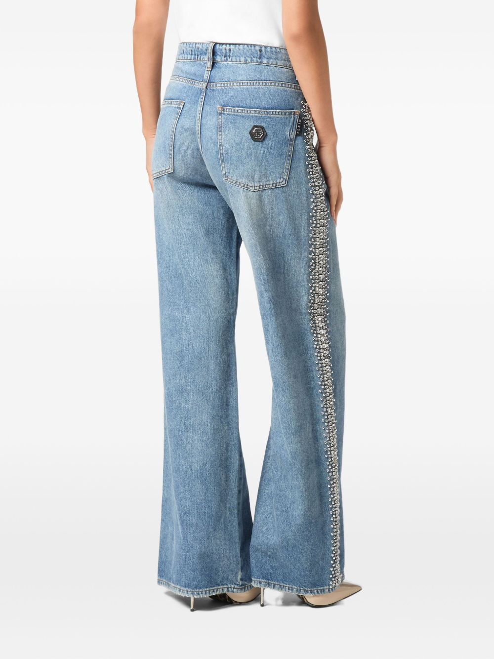 crystal-embellished jeans - 3