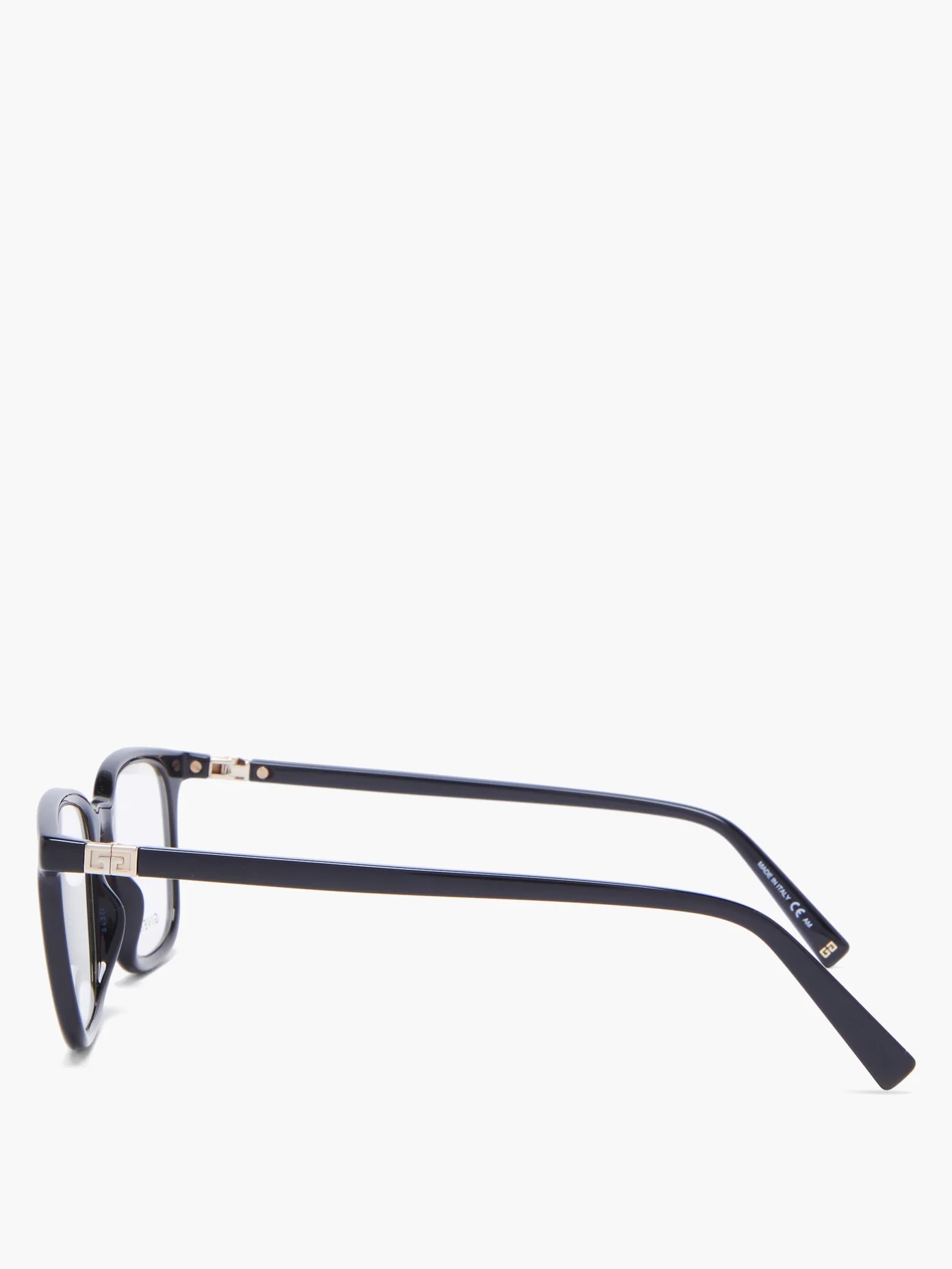 Monogram-hinge square acetate glasses - 4