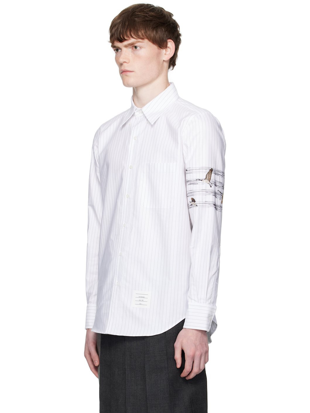White Geese 4-Bar Pinstripe Oxford Shirt - 4
