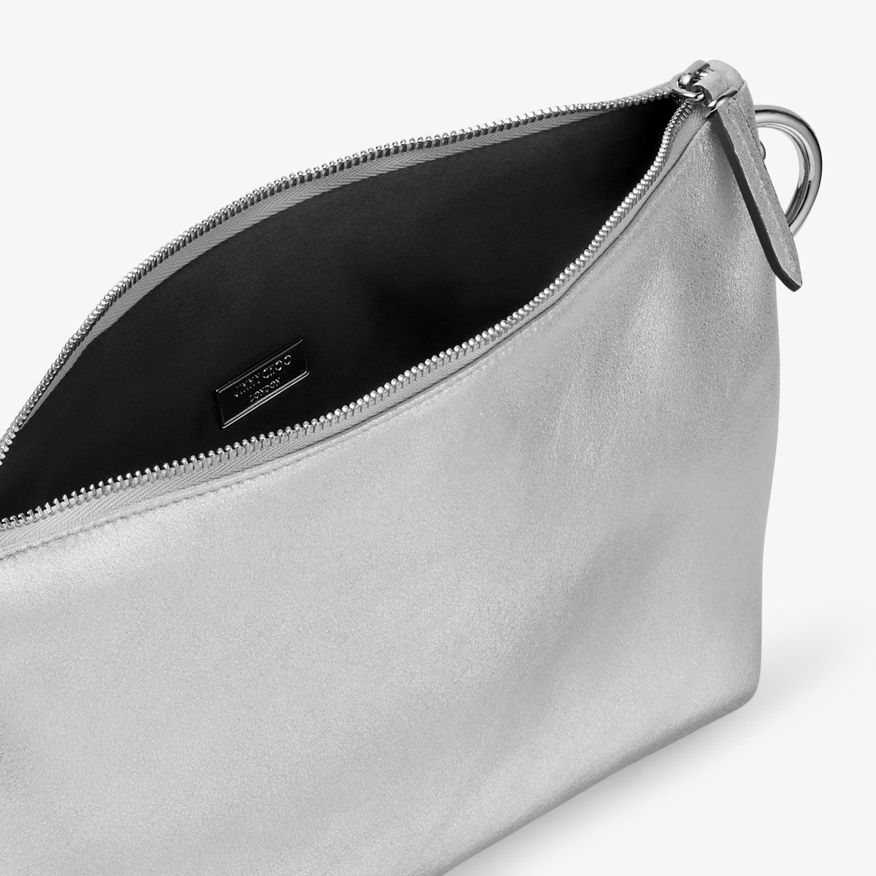 Callie
Silver Metallic Leather Clutch Bag - 5