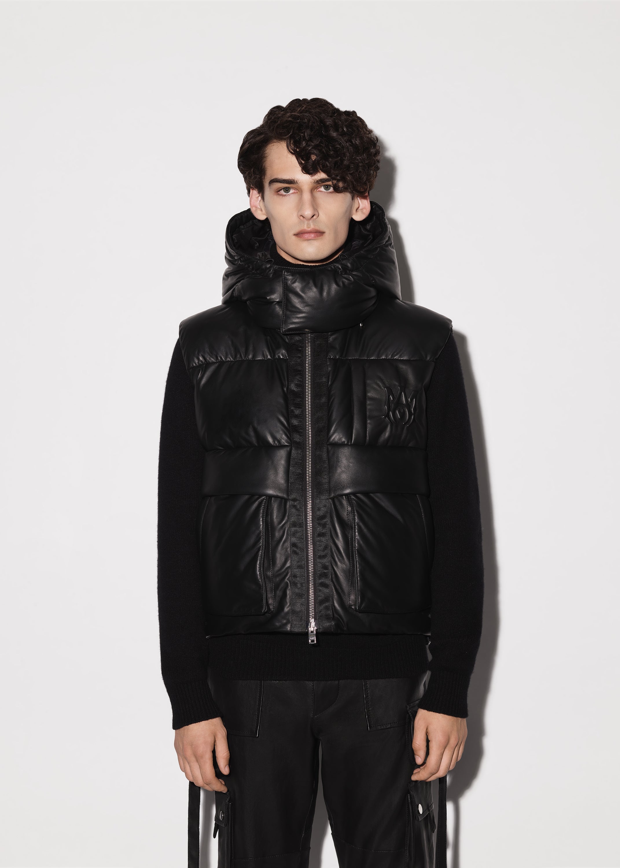 LEATHER DOWN GILET - 4