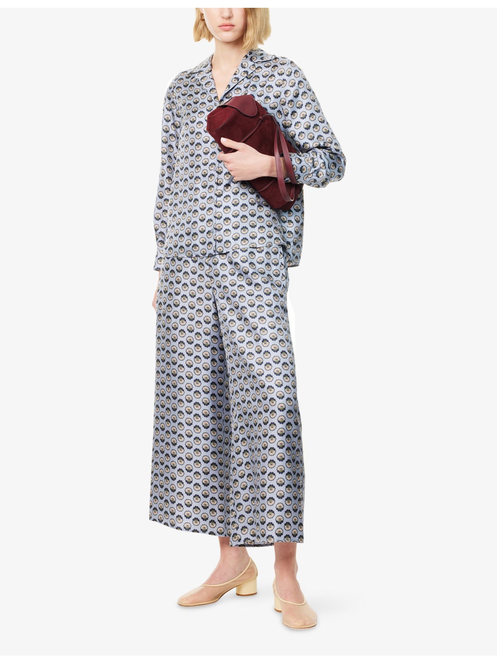 Tortona Graphic-Print Wide-Leg Silk Trousers - 2