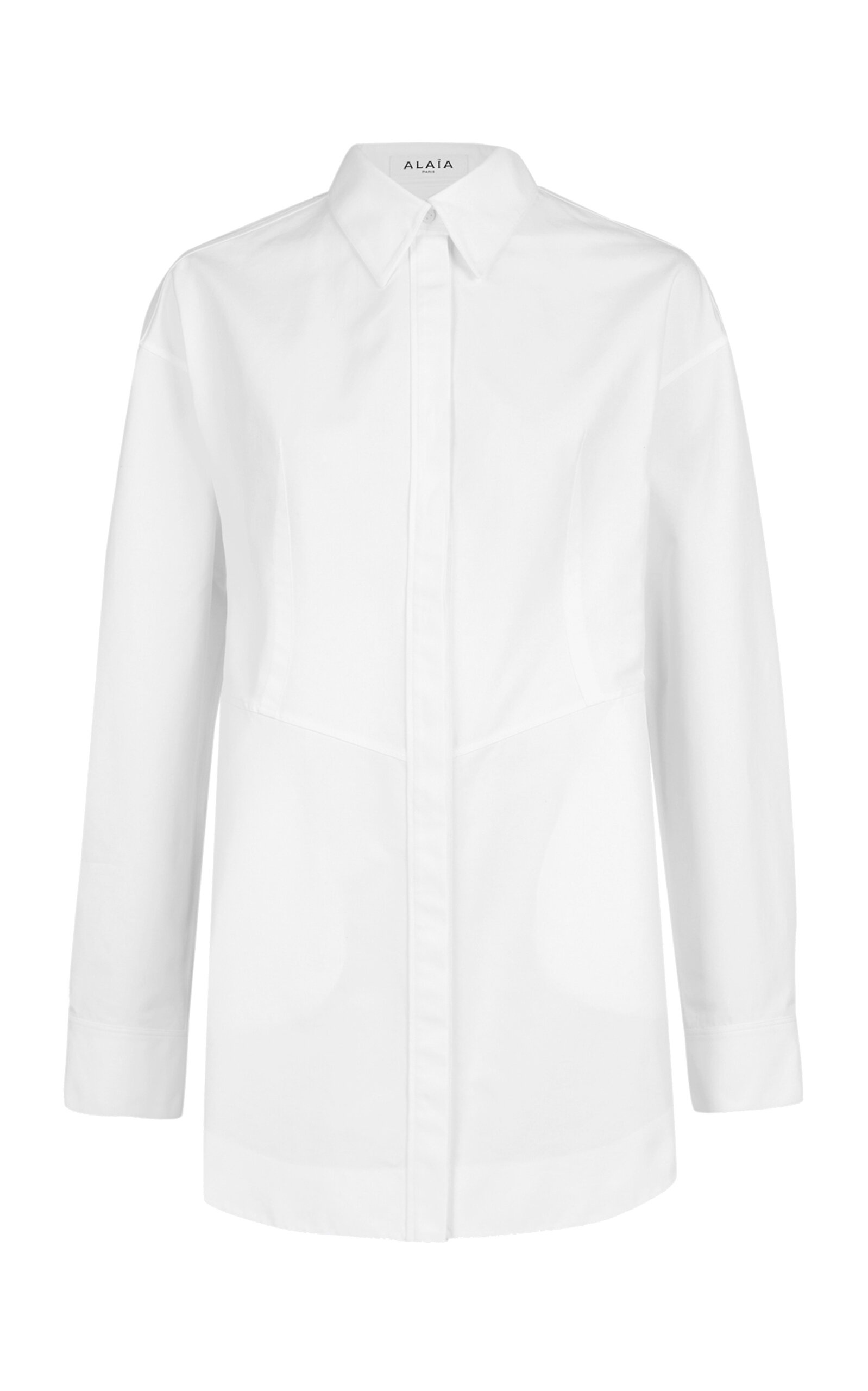 ワンピース ALAIA EGG SHIRT DRESS BLANC Alaïa Egg Oversized Cotton Mini Shirt Dress white