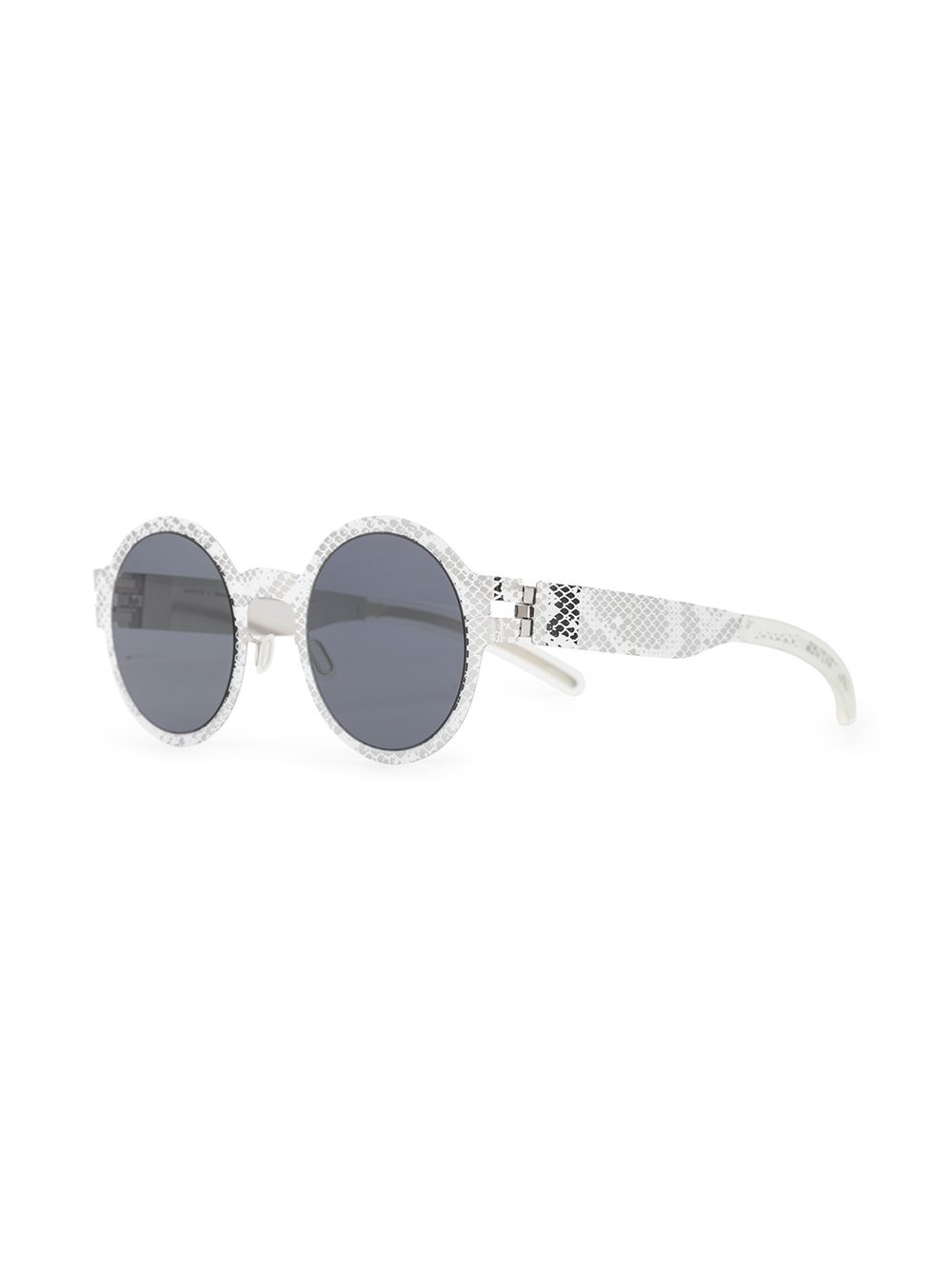 snake-print round sunglasses - 2