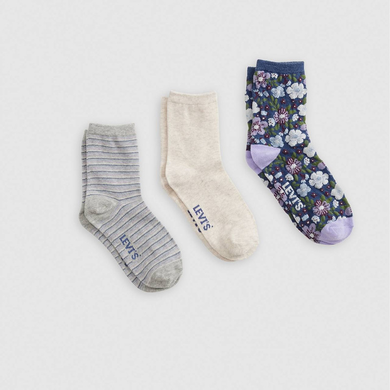 TEXTURED FLORAL CREW CUT SOCKS 1