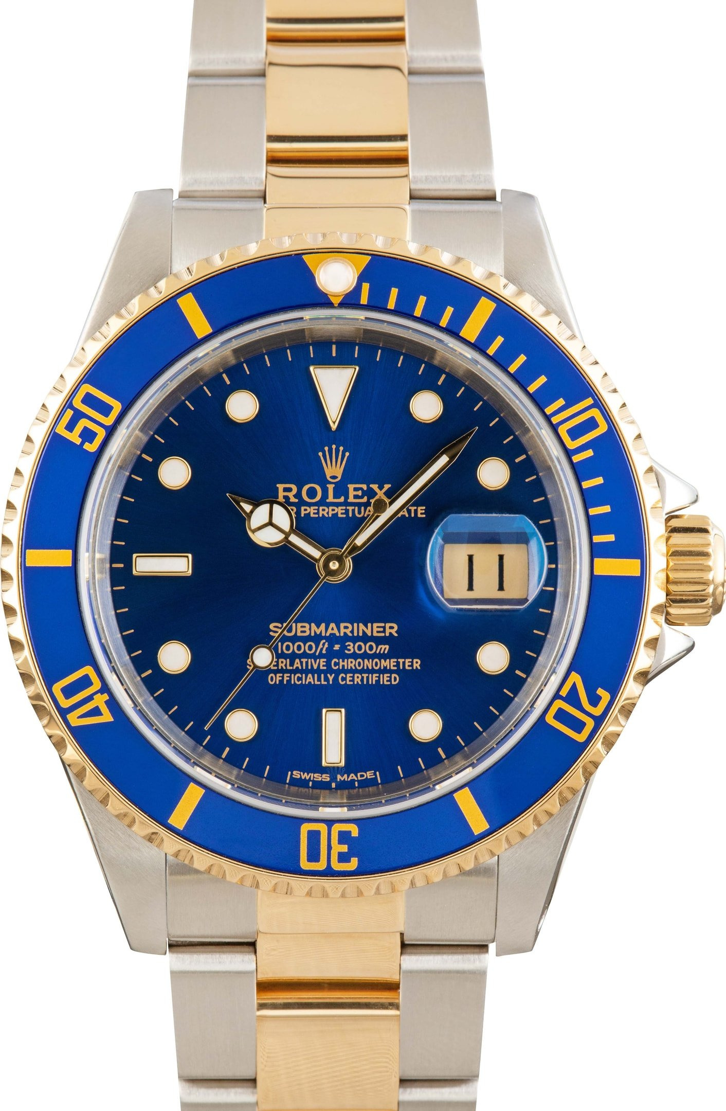 181201 Pre-owned Rolex Submariner 16613 Blue Dial - 1