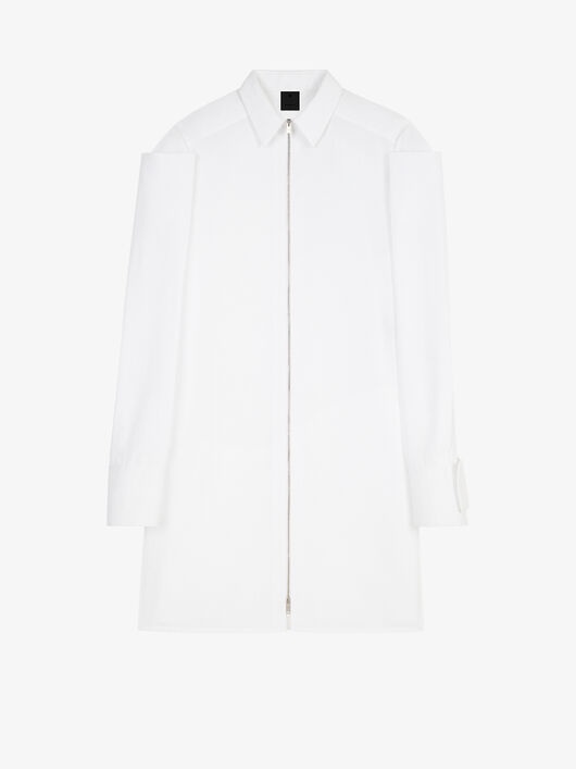 SHIRT DRESS IN COTTON FAILLE - 3
