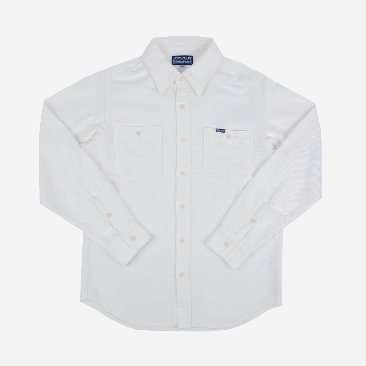 IHSH-279-WHT 7oz Soft Flannel Work Shirt - White - 1