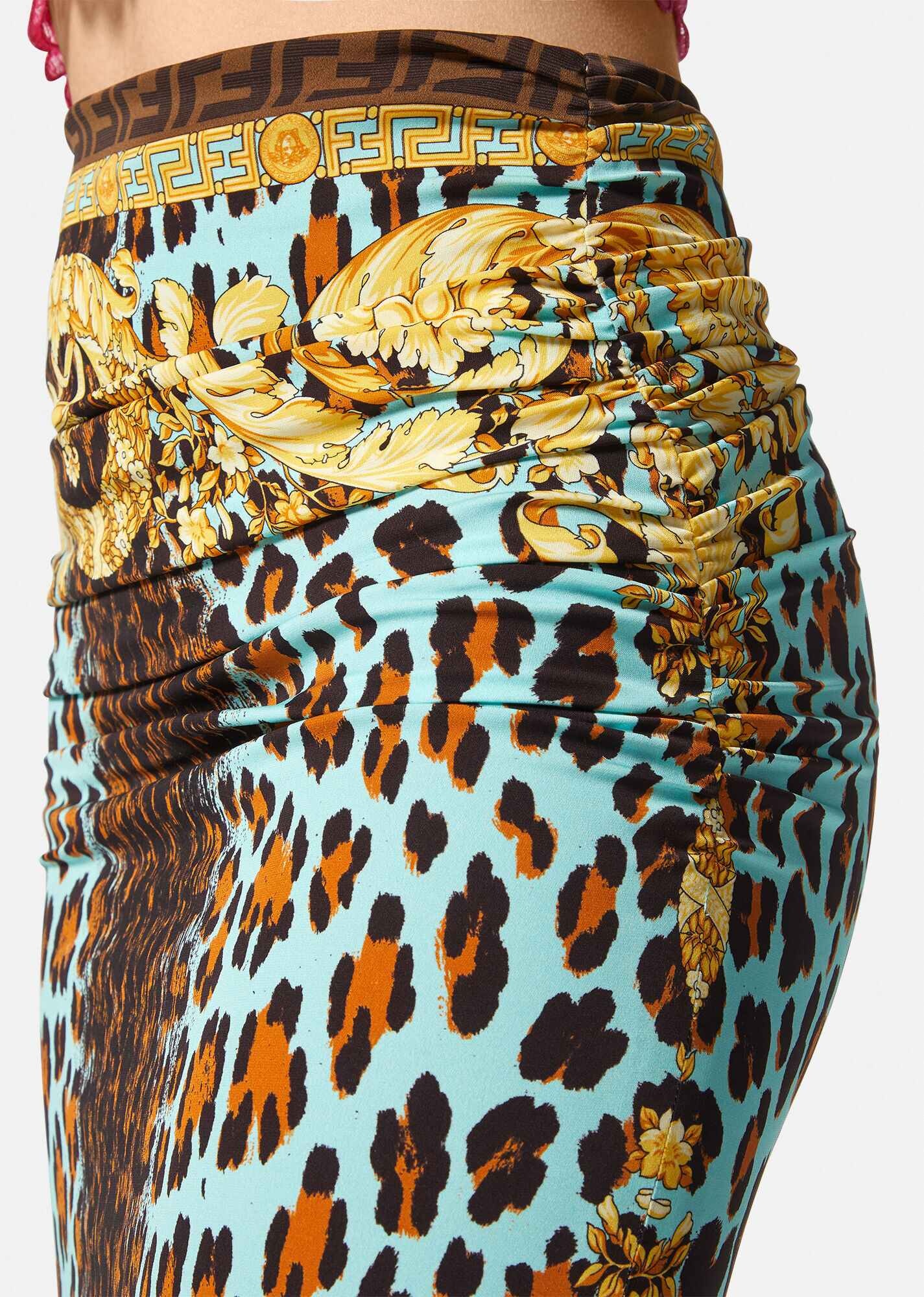 Fendace Wild Baroque Ruched Midi Skirt - 5