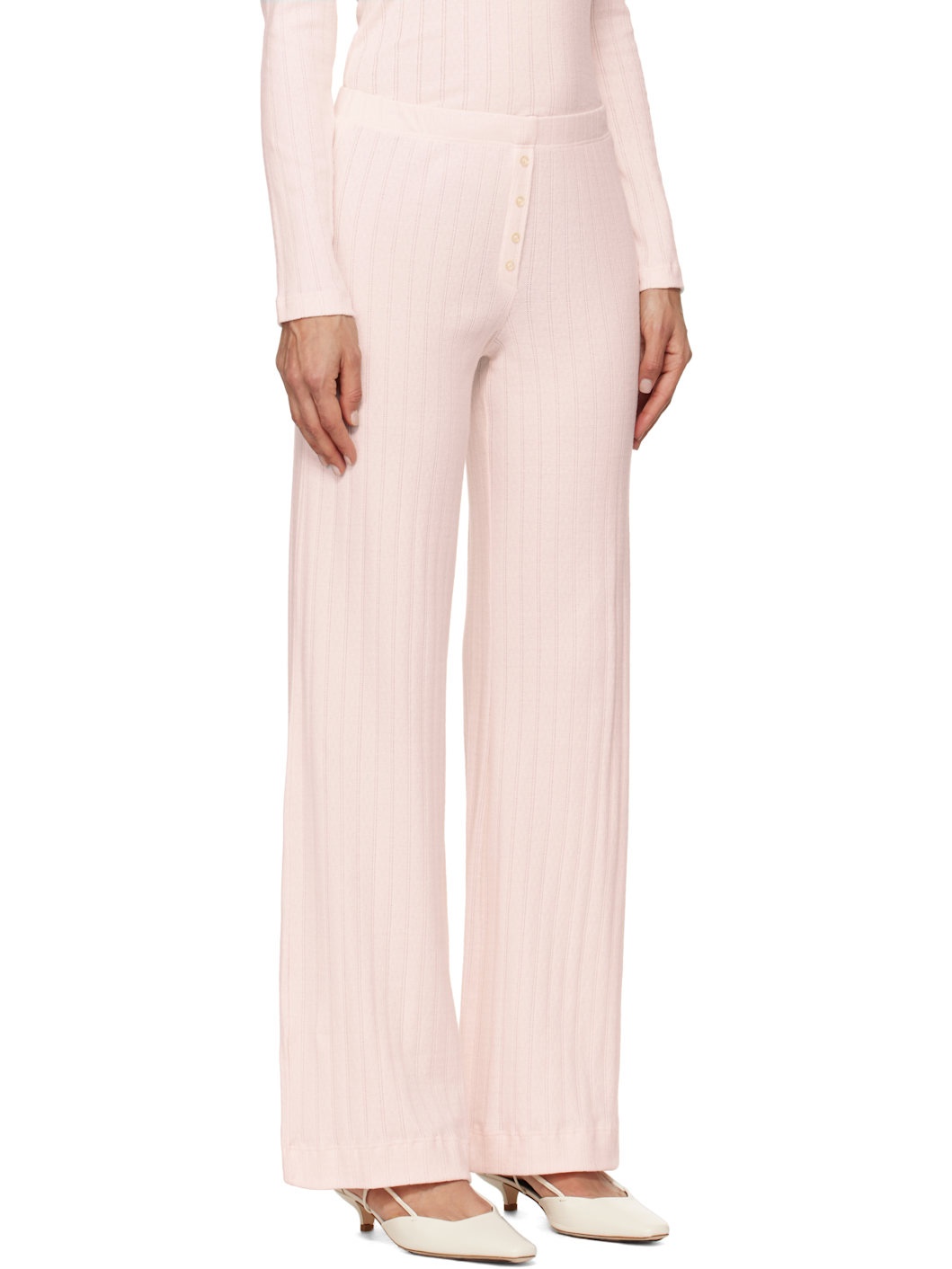 Pink Pointelle Boxer Lounge Pants - 2