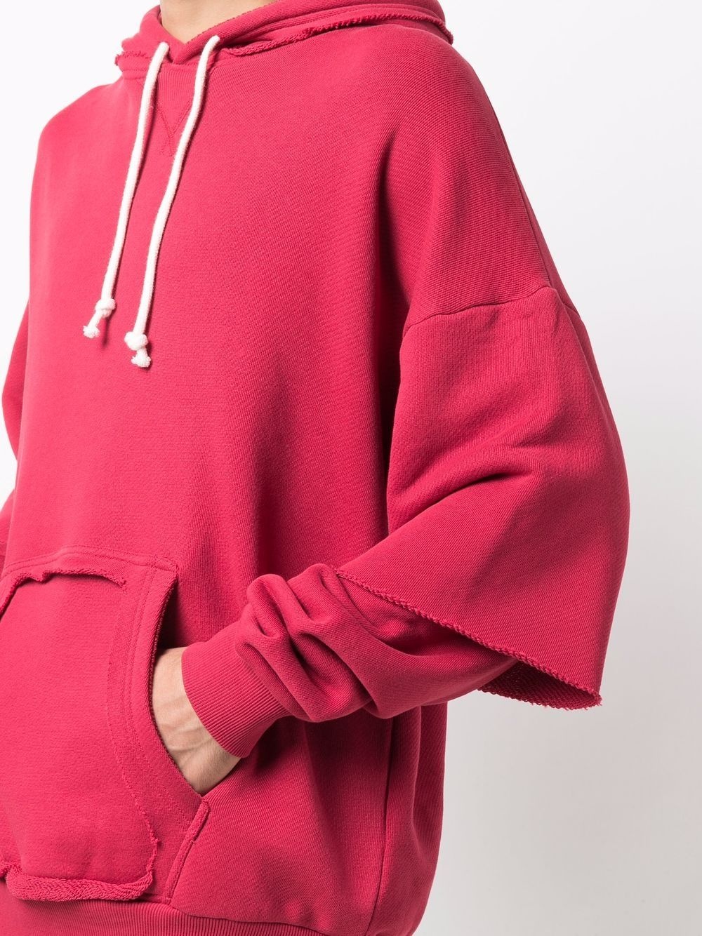 layered cotton drawstring hoodie - 5