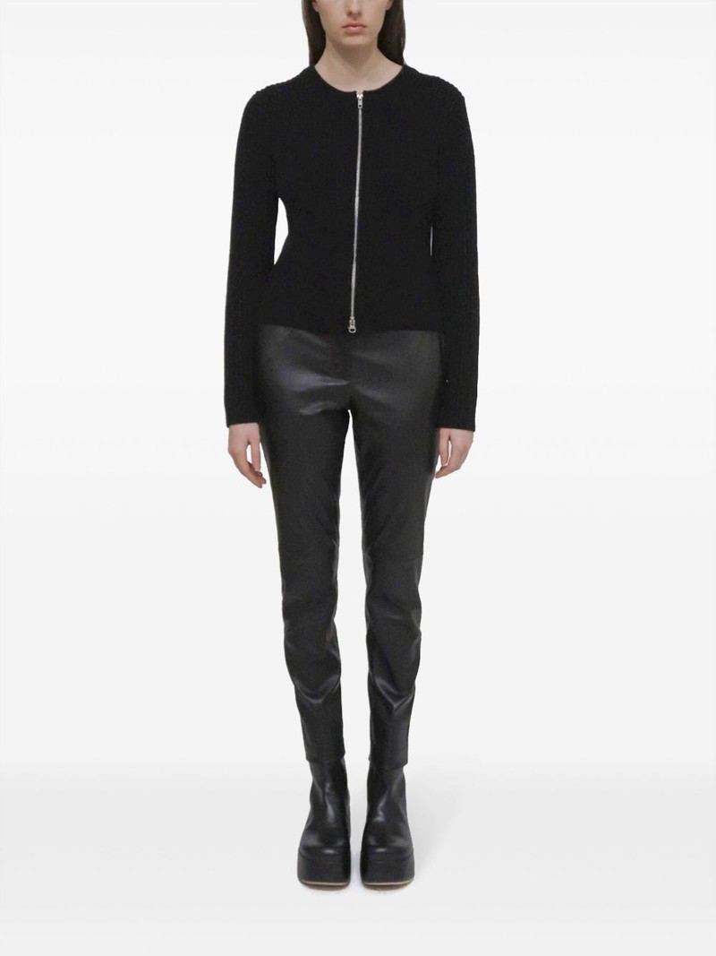 ROSETTA GETTY zip-up ribbed knit cardigan outlook