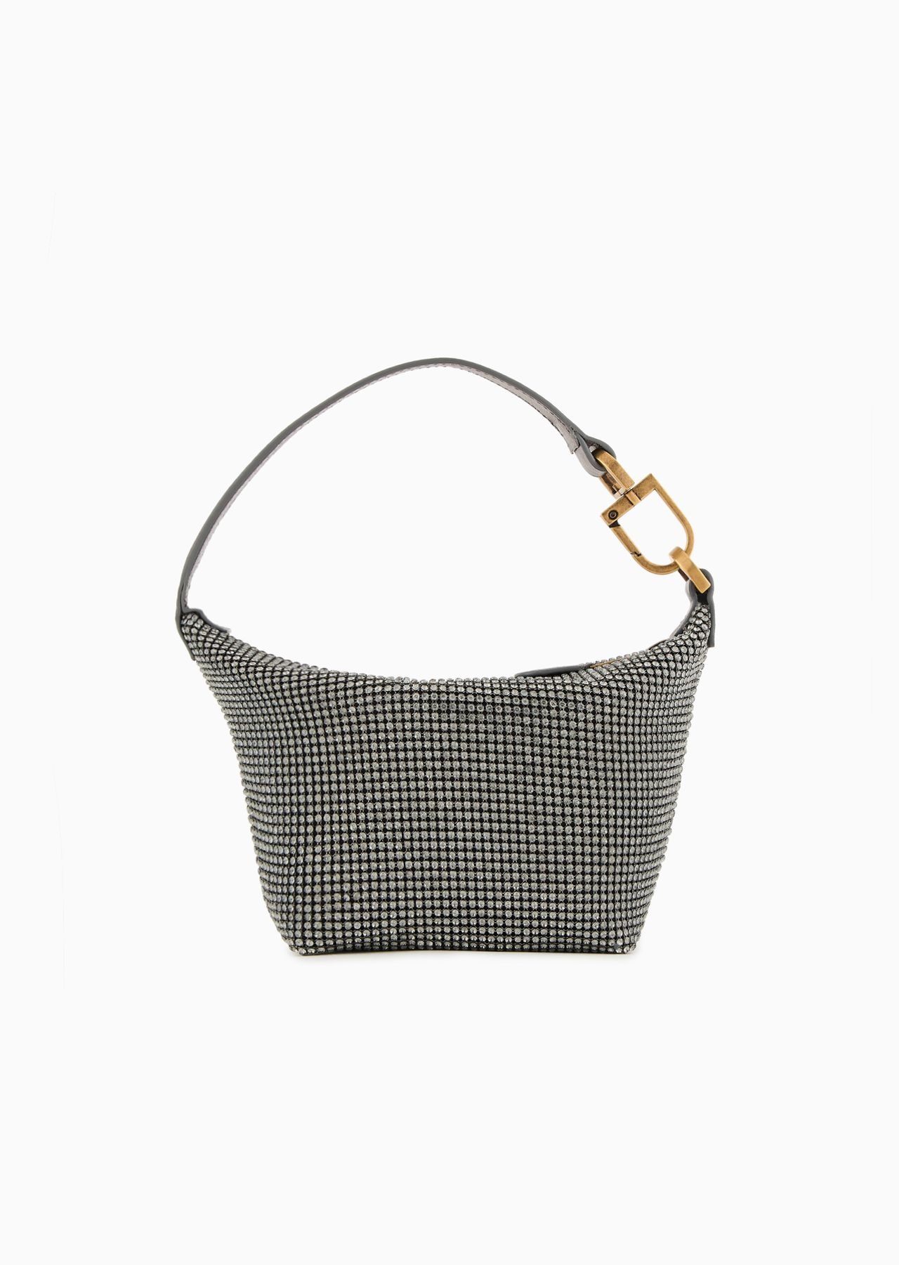 La Prima Soft mini handbag in metallic knit with rhinestones - 3