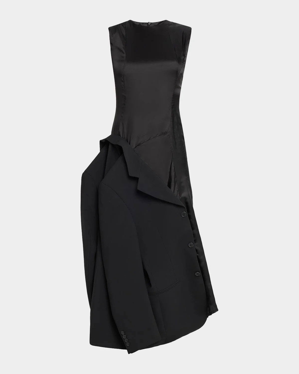 Inside-Out Suit Reconstructed Sleeveless Midi Dress - 1