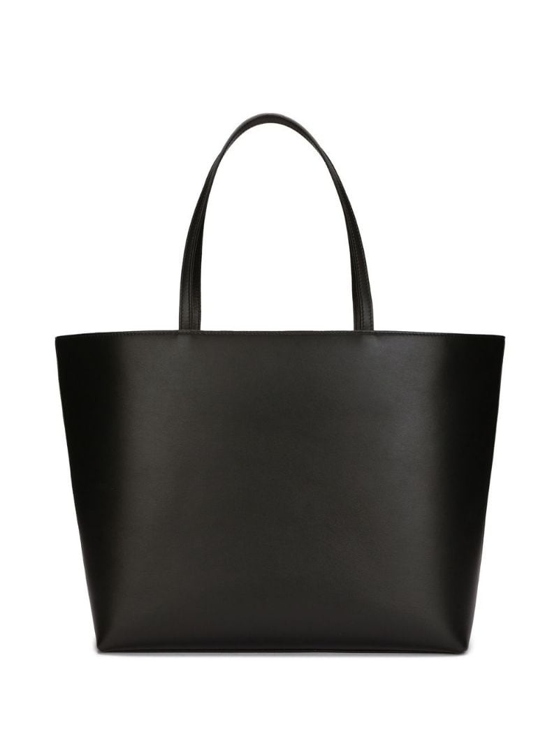 embossed-logo leather tote bag - 3