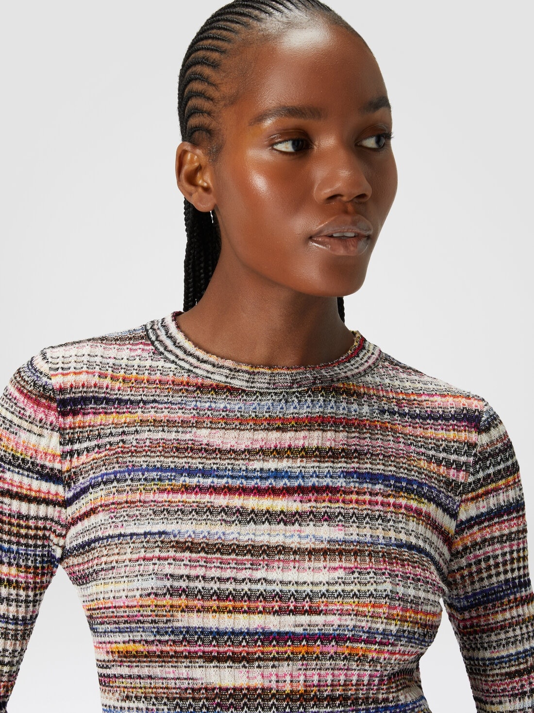 Ribbed wool and viscose slub mini-dress - 5
