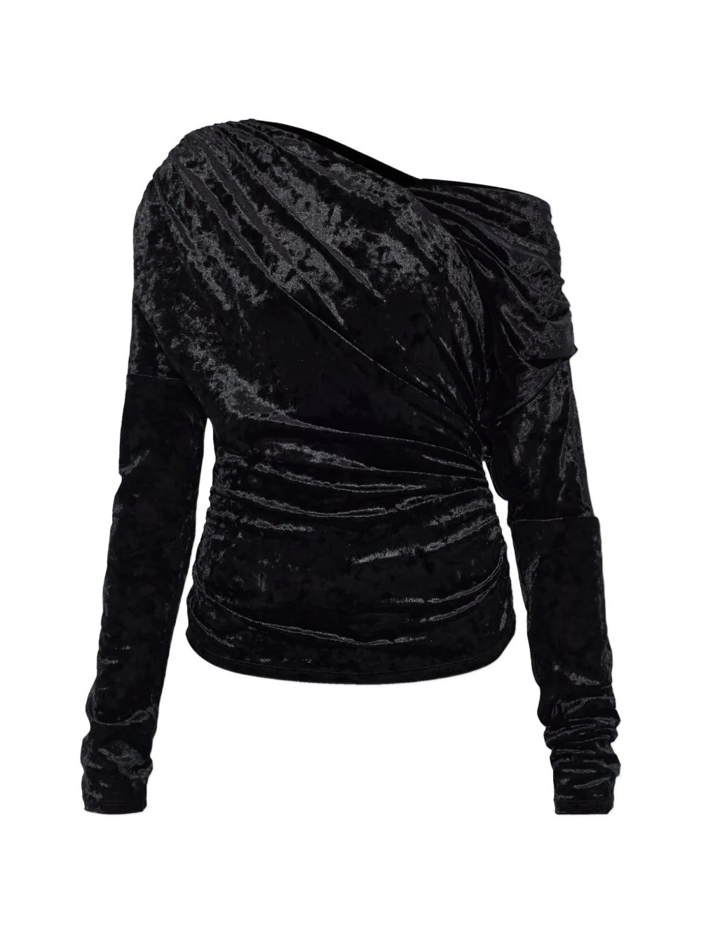 long-sleeve one-shoulder top - 1