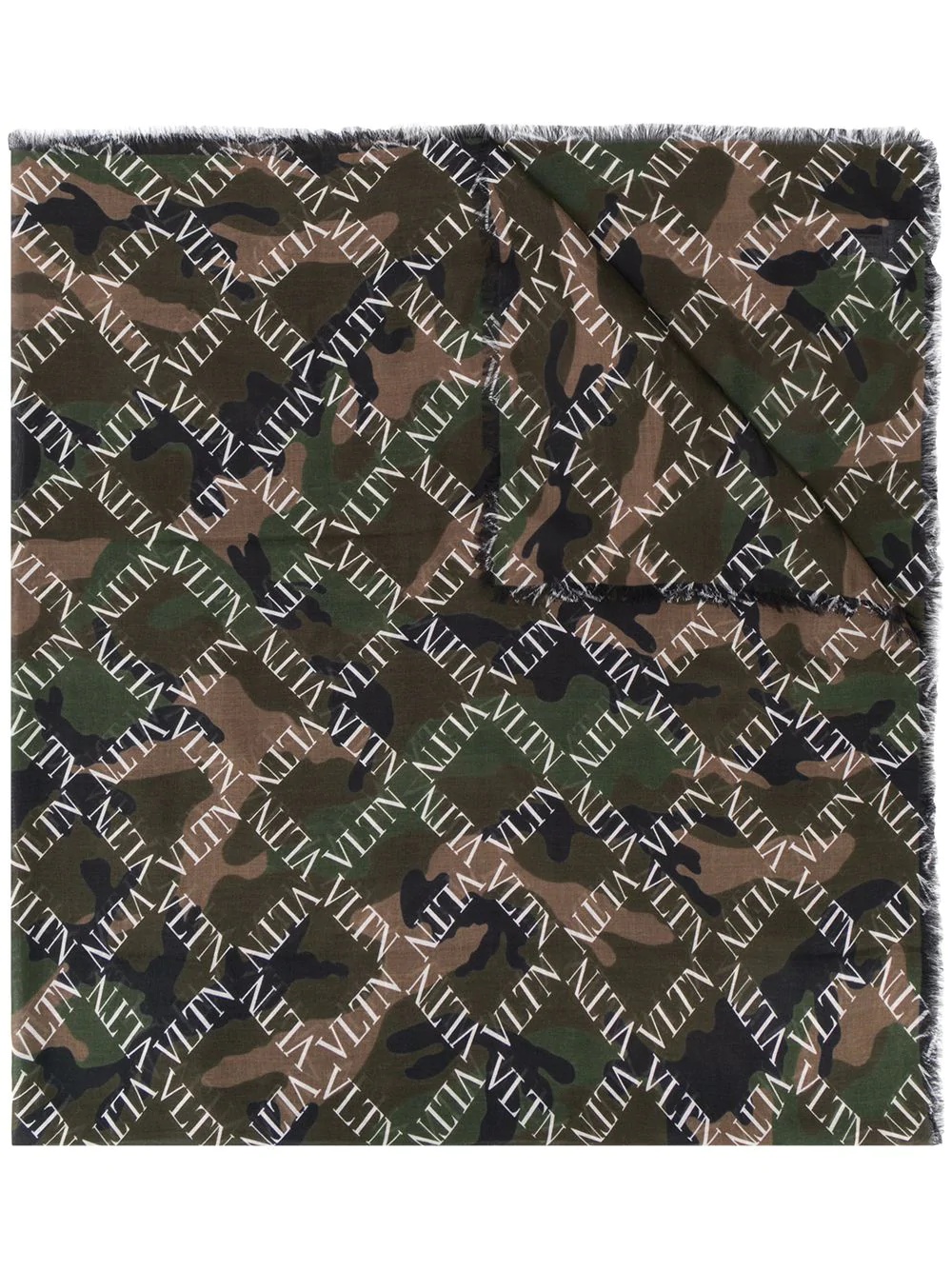 camouflage logo grid print scarf - 1