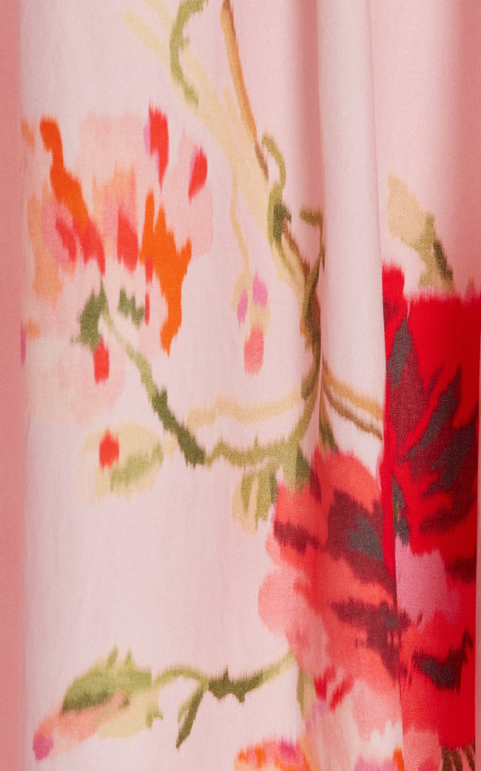Lightburst Floral Cotton Trapeze Midi Dress red - 5